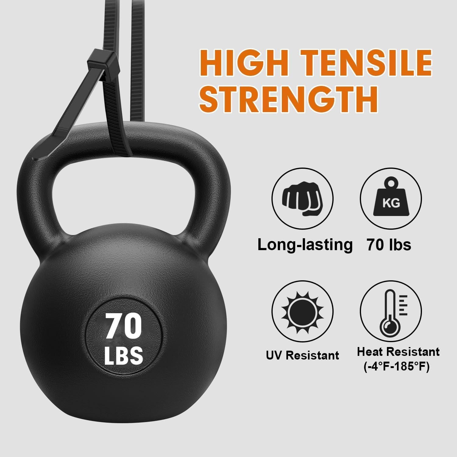 Bridas de Nylon RAZCC 1200pcs 8" Negras 70lb Resistencia