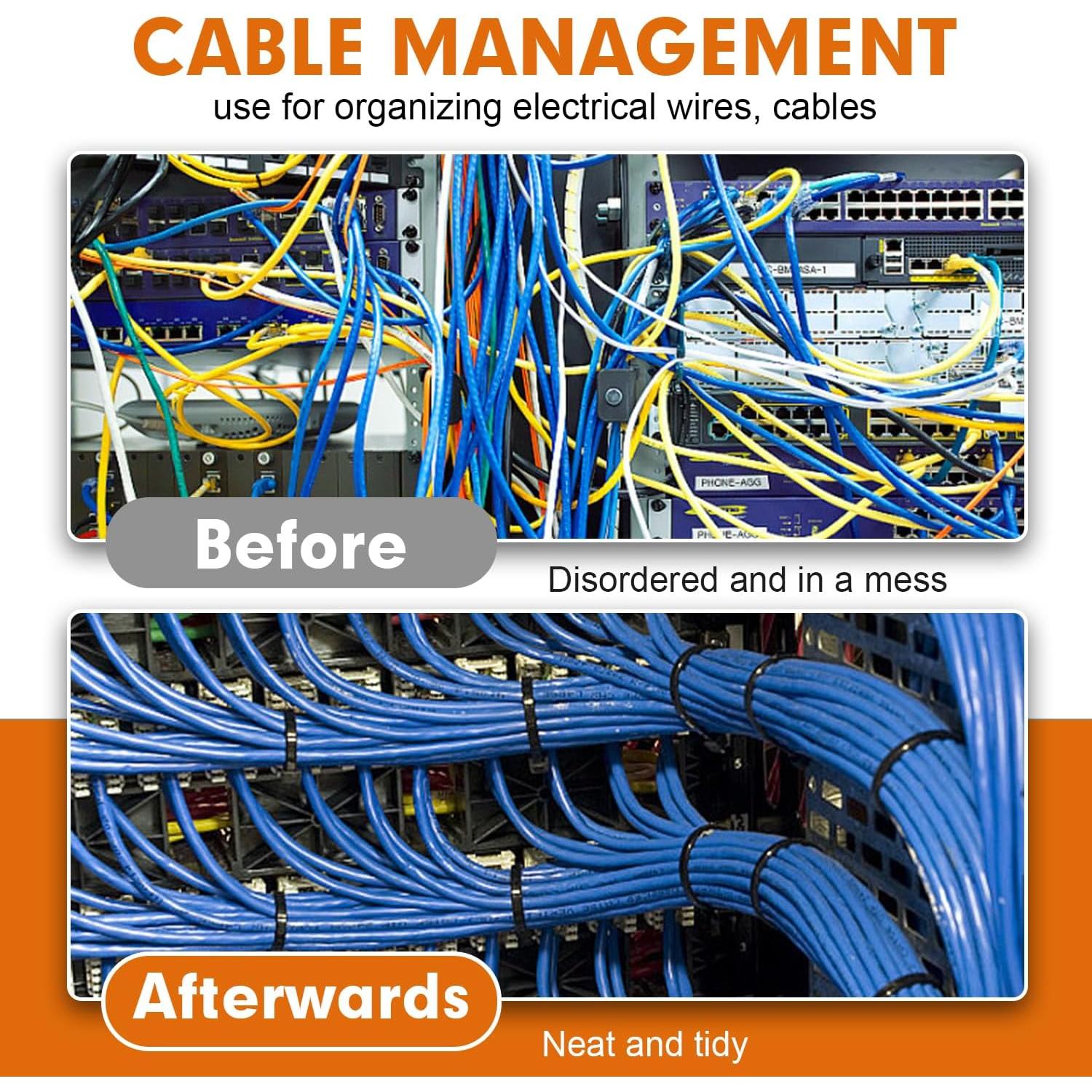 Bridas de Nylon RAZCC 1200pcs 8" Negras 70lb Resistencia