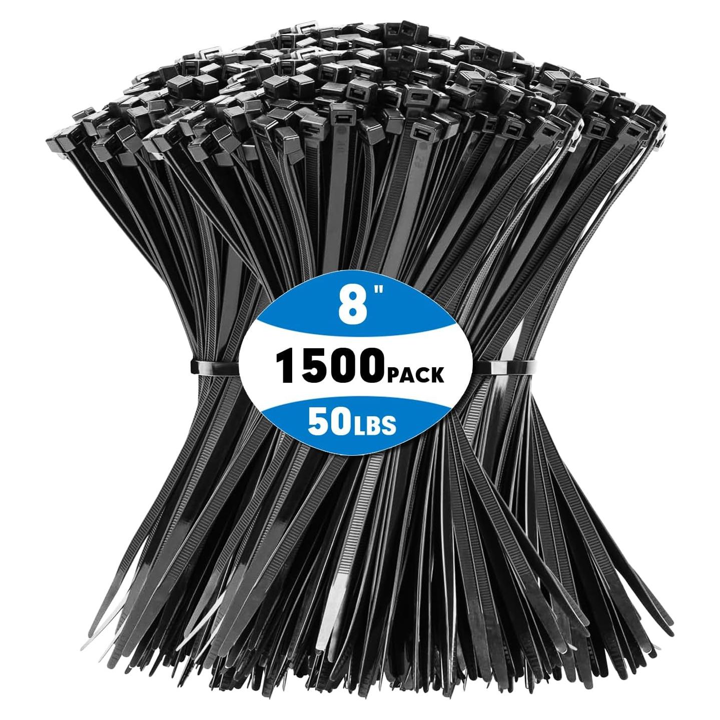 Bridas de Nylon KAMOTA 1500pcs 20cm Alta Resistencia 22.68kg