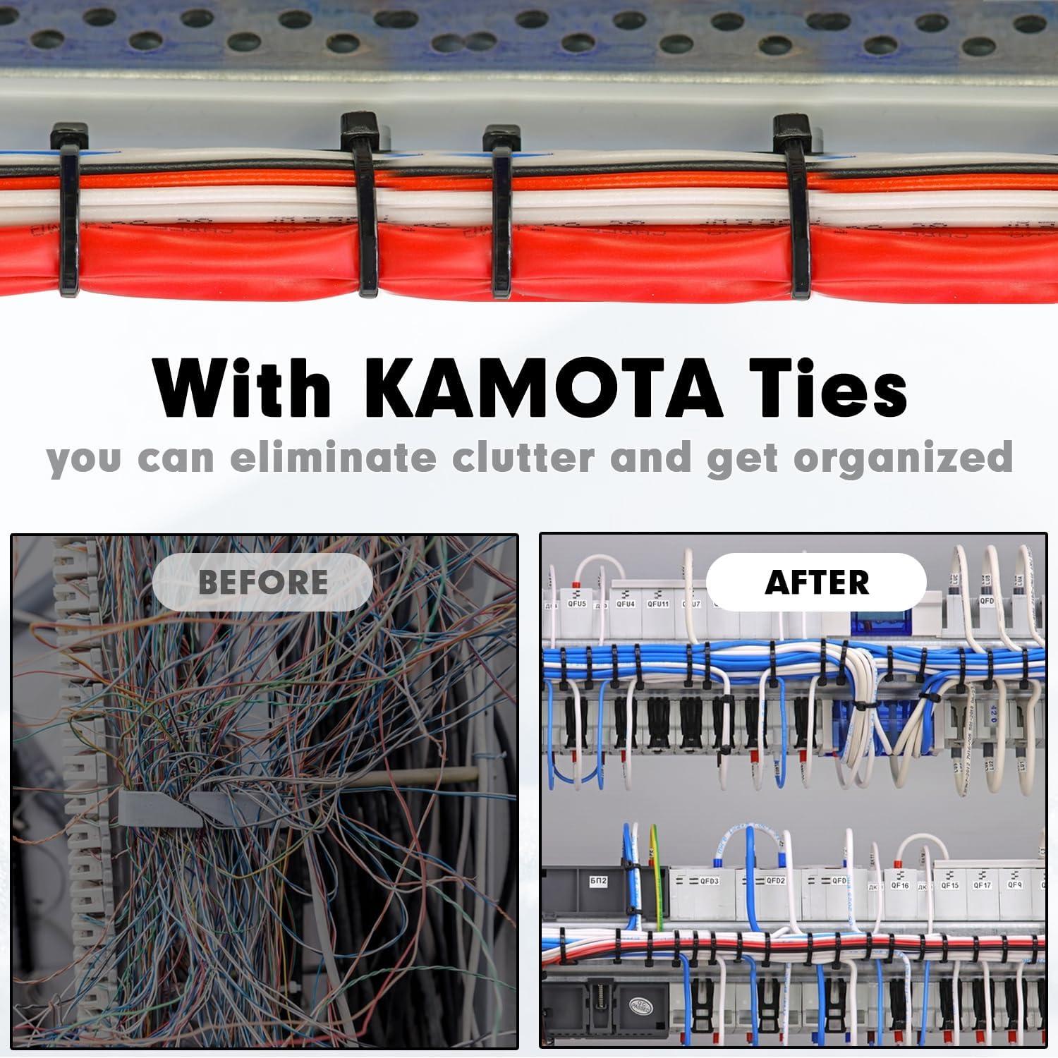 Bridas de Nylon KAMOTA 1500pcs 20cm Alta Resistencia 22.68kg