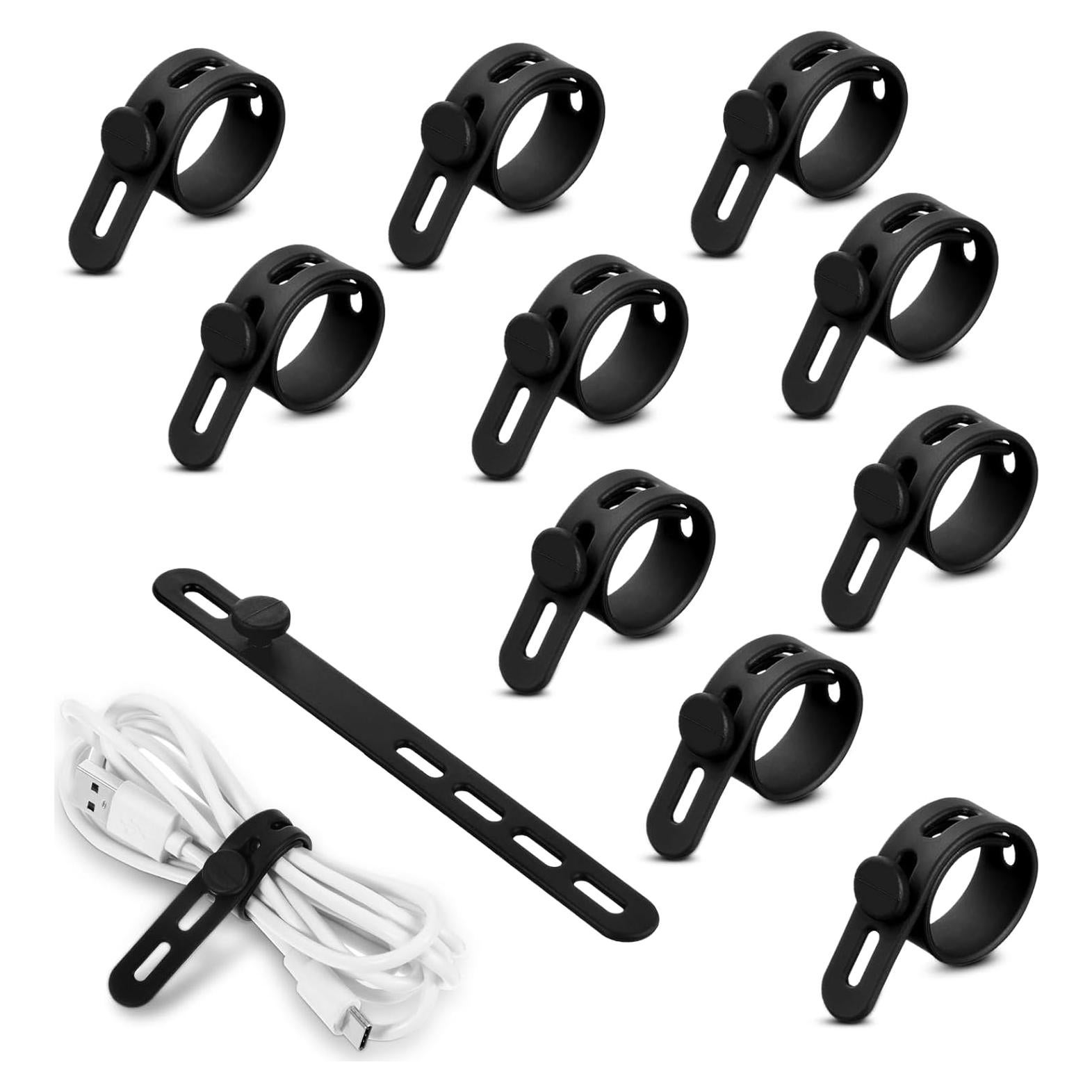 10 Correas de Cable Reutilizables Xinjoduz 13x1.2 cm Negro