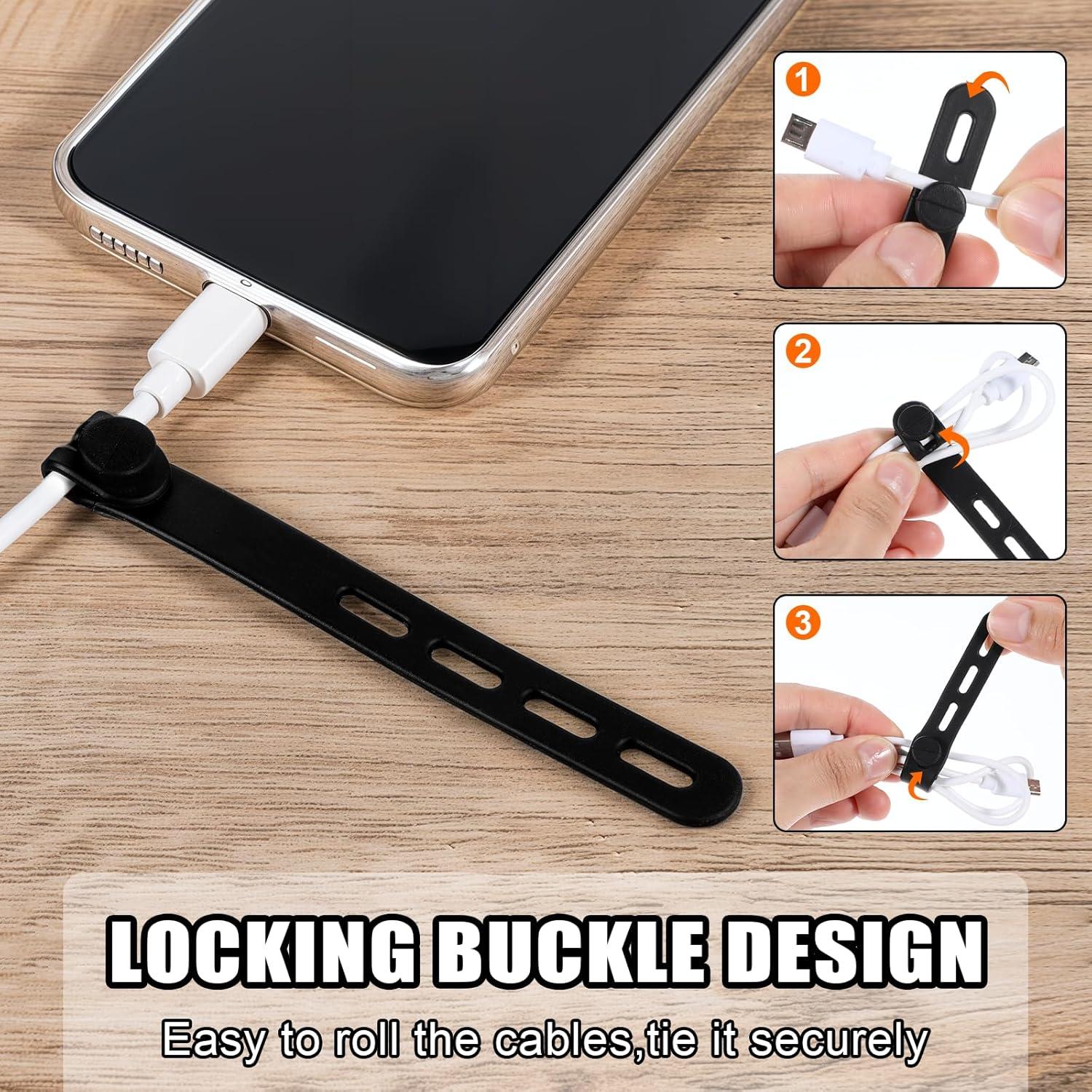 10 Correas de Cable Reutilizables Xinjoduz 13x1.2 cm Negro