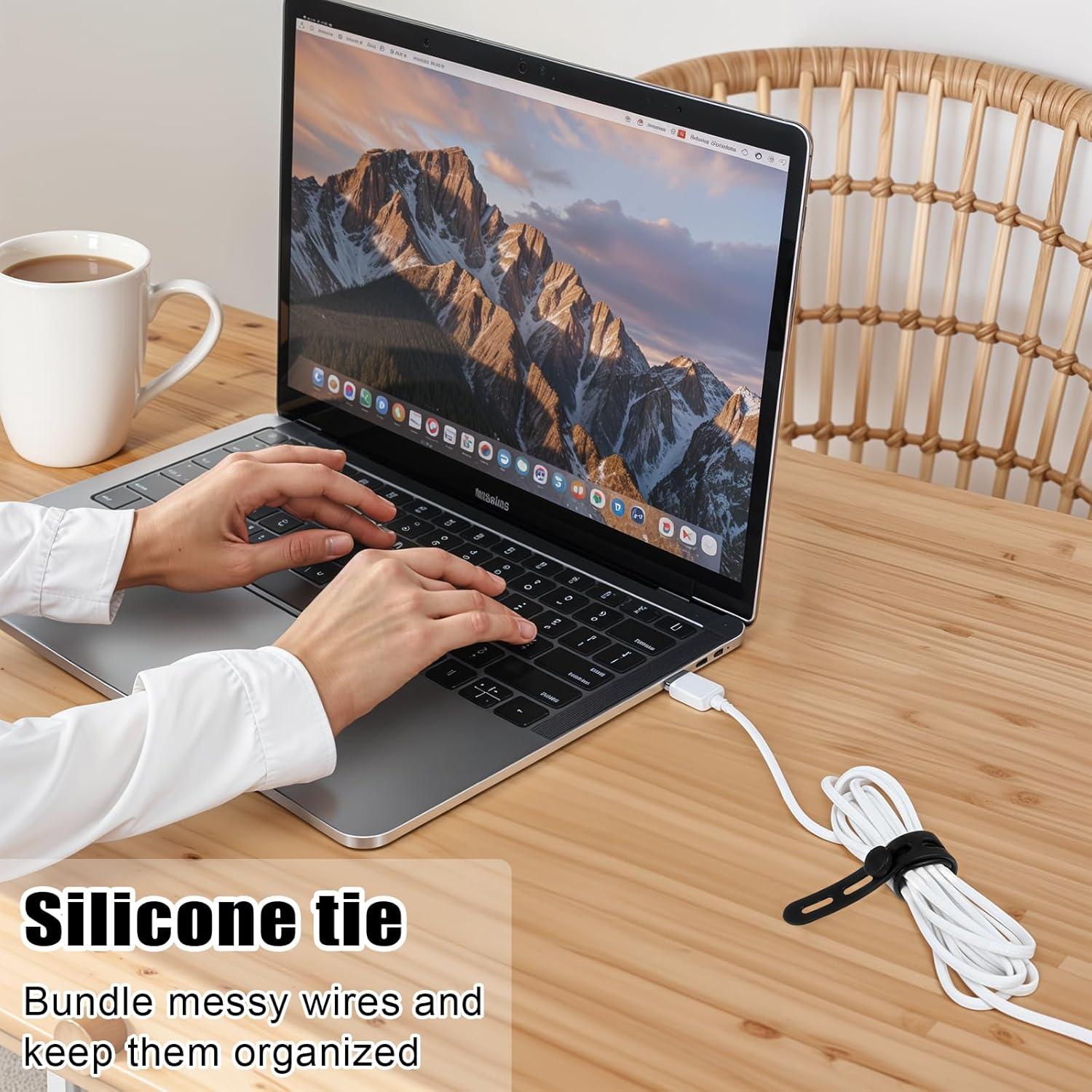 10 Correas de Cable Reutilizables Xinjoduz 13x1.2 cm Negro