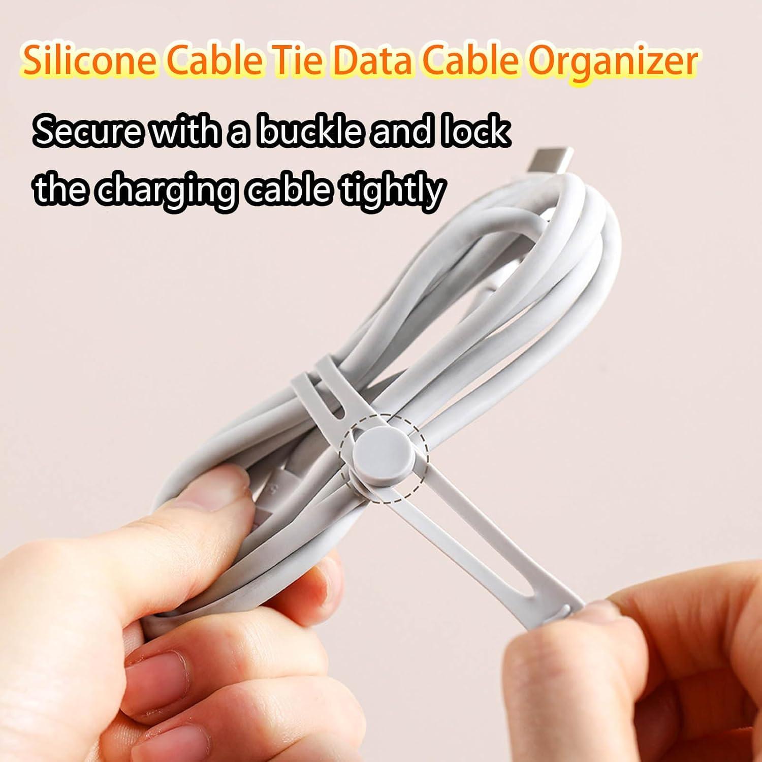10 Correas de Silicona SQRUIHAO para Organizar Cables 7.62 cm