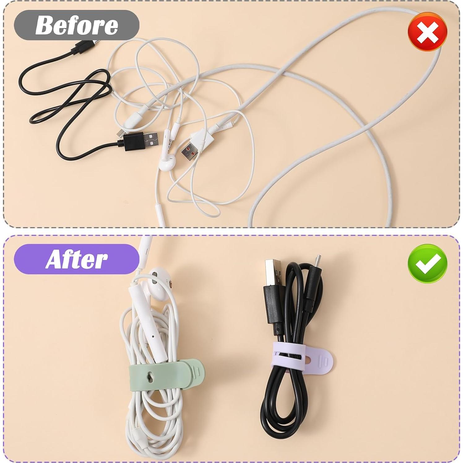 Paquete de 60 Bridas de Silicona Reutilizables Guduling 8 mm