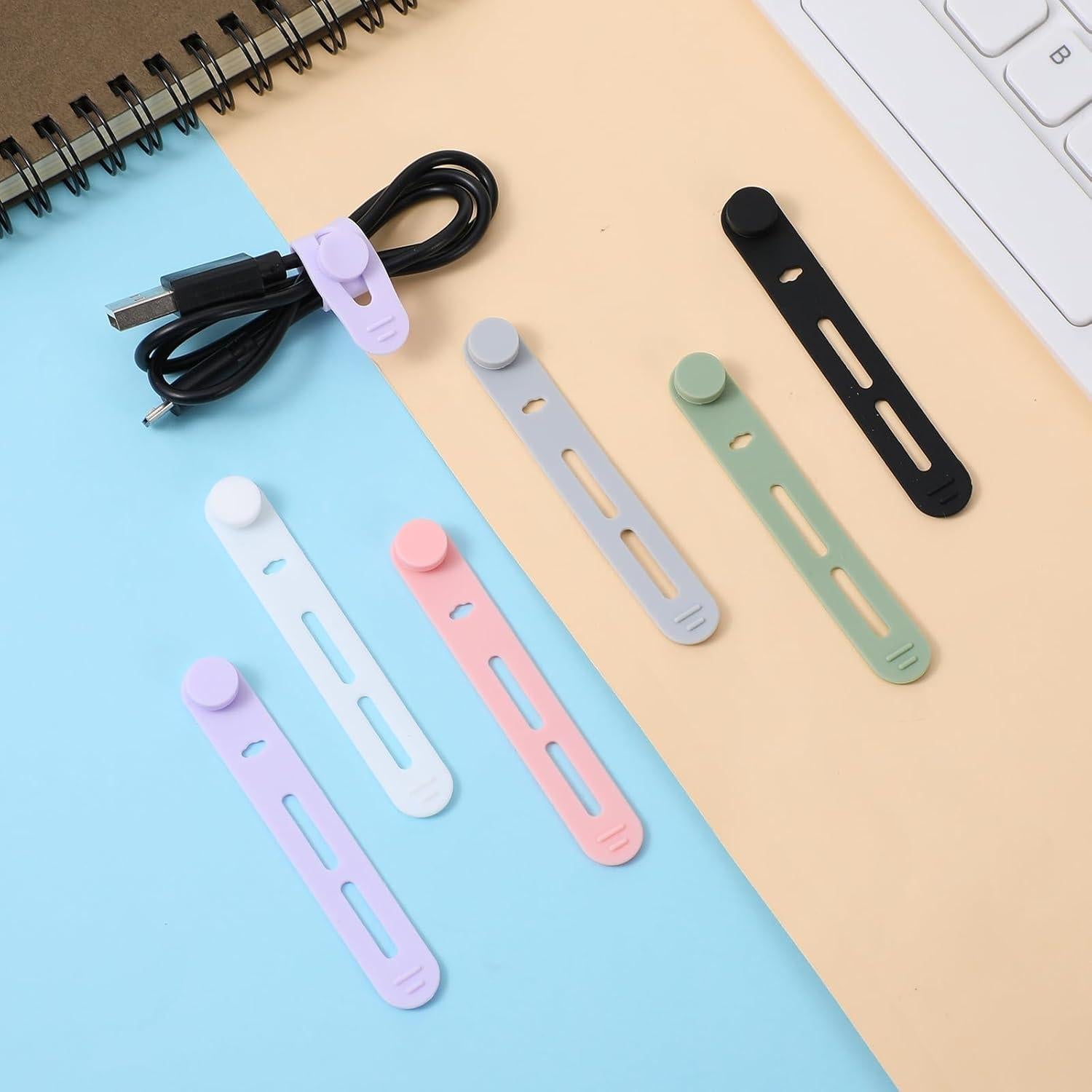 Paquete de 60 Bridas de Silicona Reutilizables Guduling 8 mm