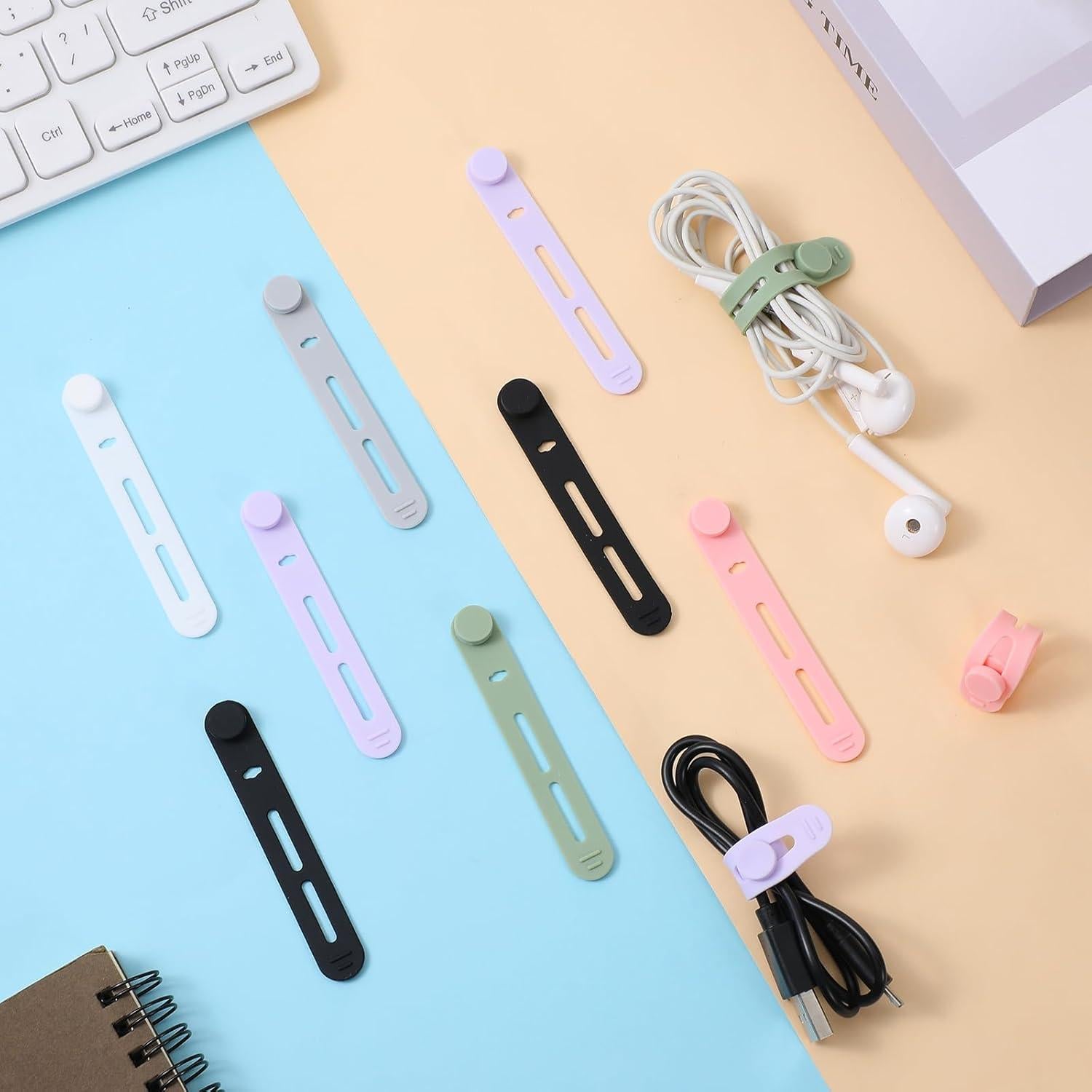 Paquete de 60 Bridas de Silicona Reutilizables Guduling 8 mm