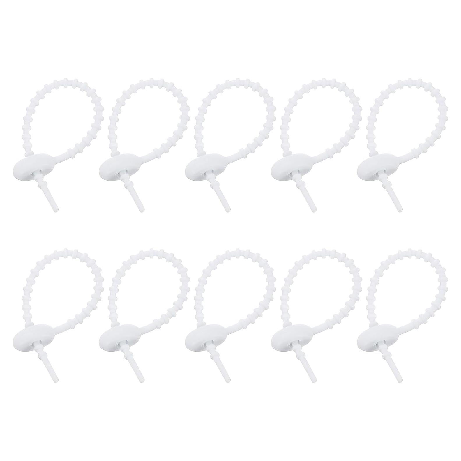 Sujetadores de Cable de Silicona uxcell 20 Pcs 10.16 cm Blanco