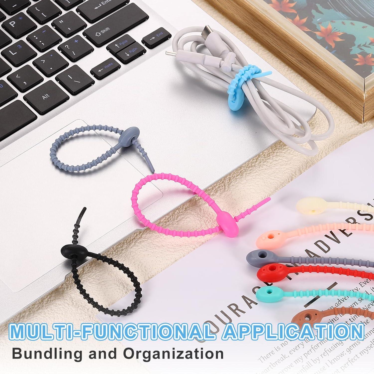 Sujetadores de Cable de Silicona uxcell 20 Pcs 10.16 cm Blanco