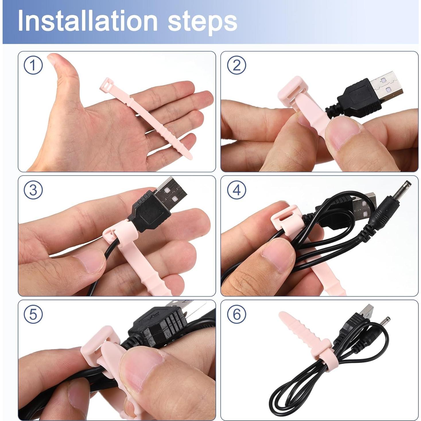 12 Correas de Silicona Reutilizables uxcell 15 cm Negro