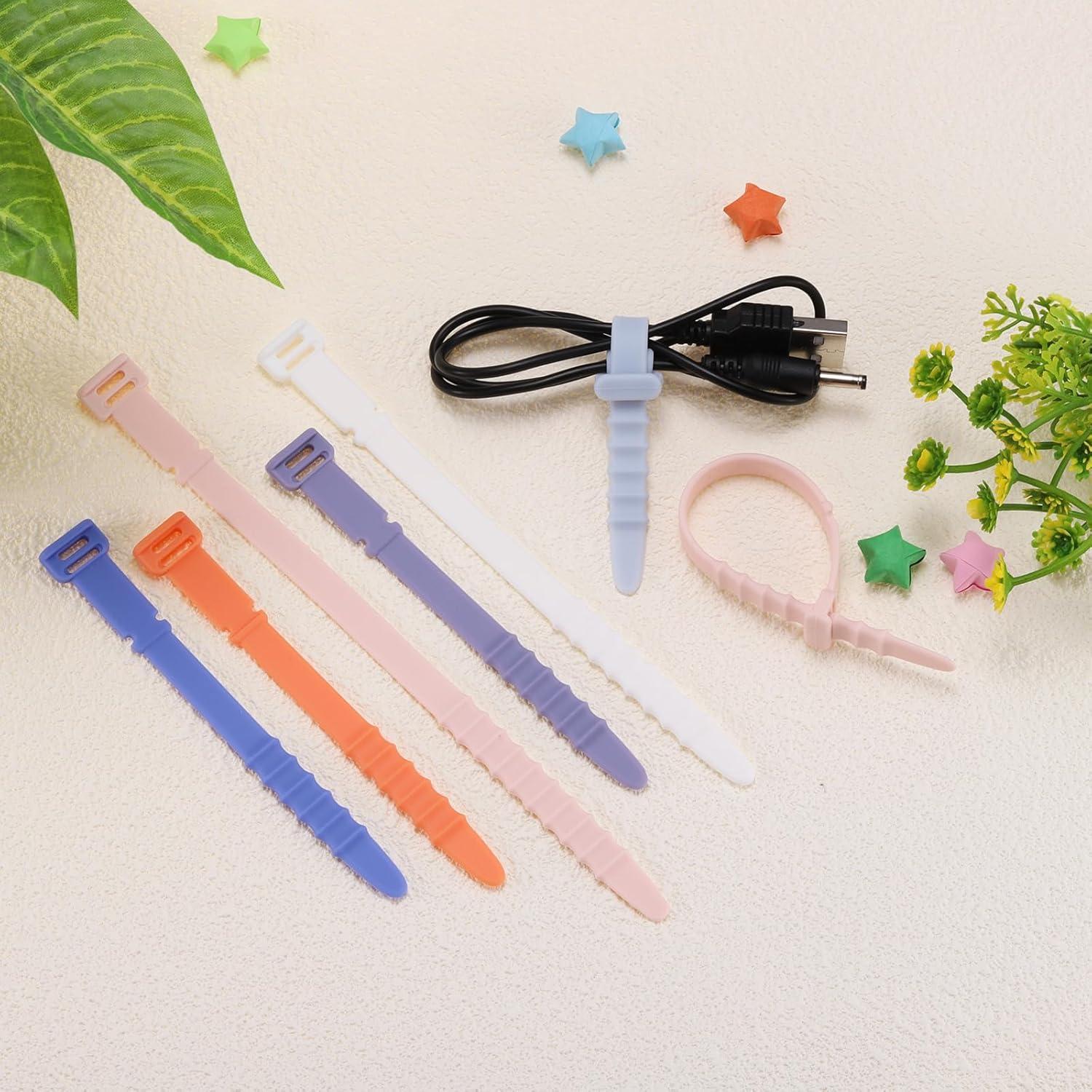 12 Correas de Silicona Reutilizables uxcell 15 cm Negro