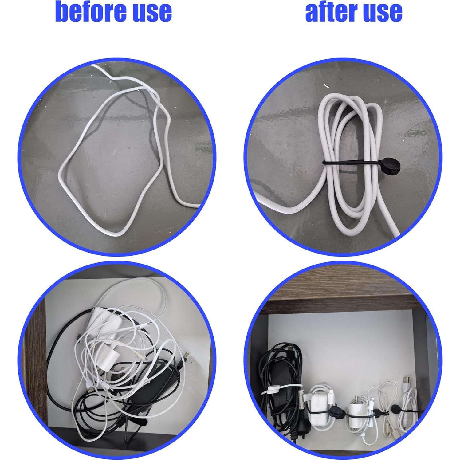 Bridas Magnéticas YFIII 12 Pack Silicona Reutilizables 20 cm