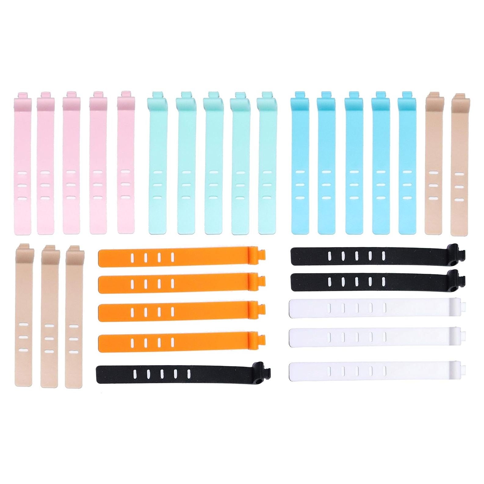 30 Sujetadores de Cable de Silicona FGen Multicolor 3-5 Agujeros