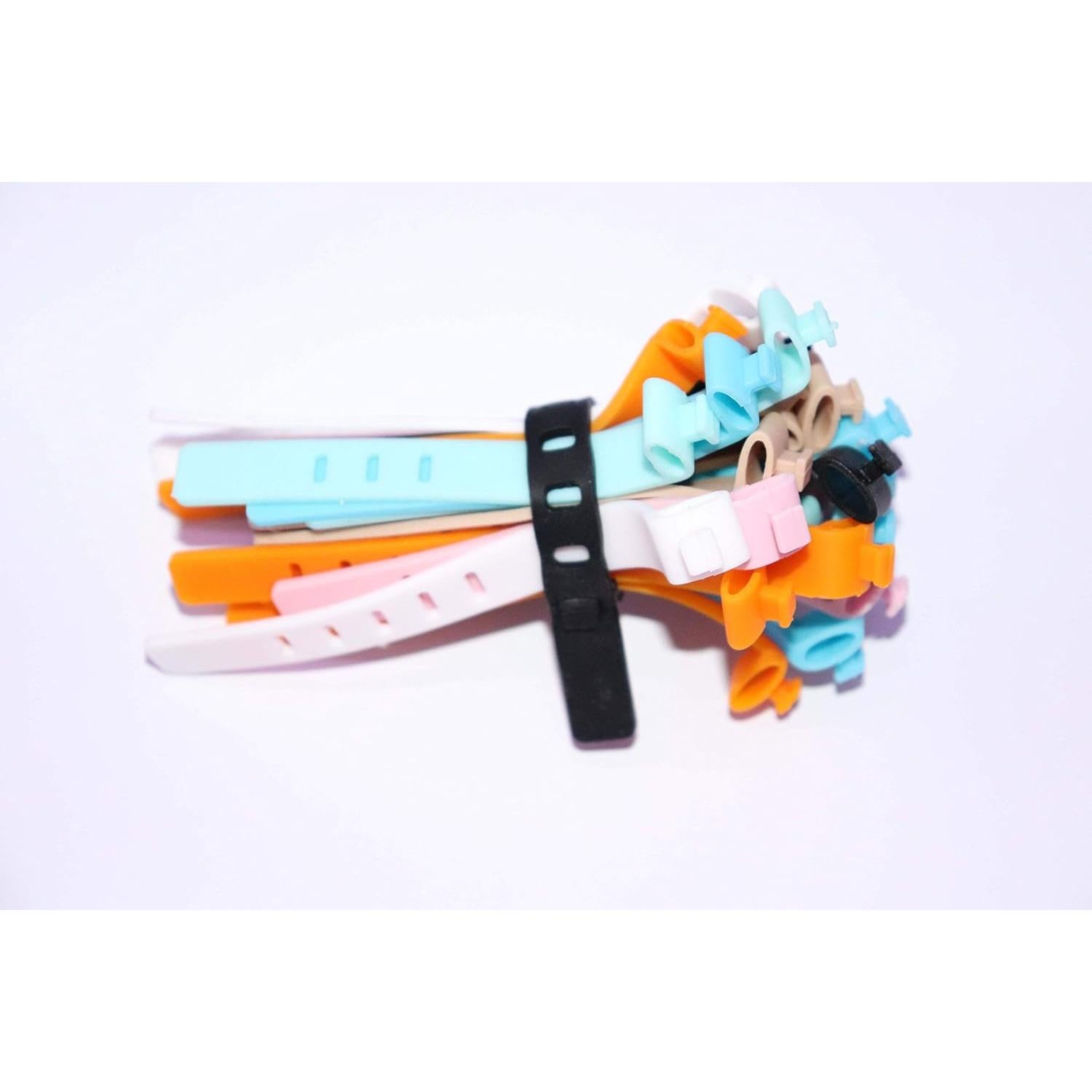 30 Sujetadores de Cable de Silicona FGen Multicolor 3-5 Agujeros