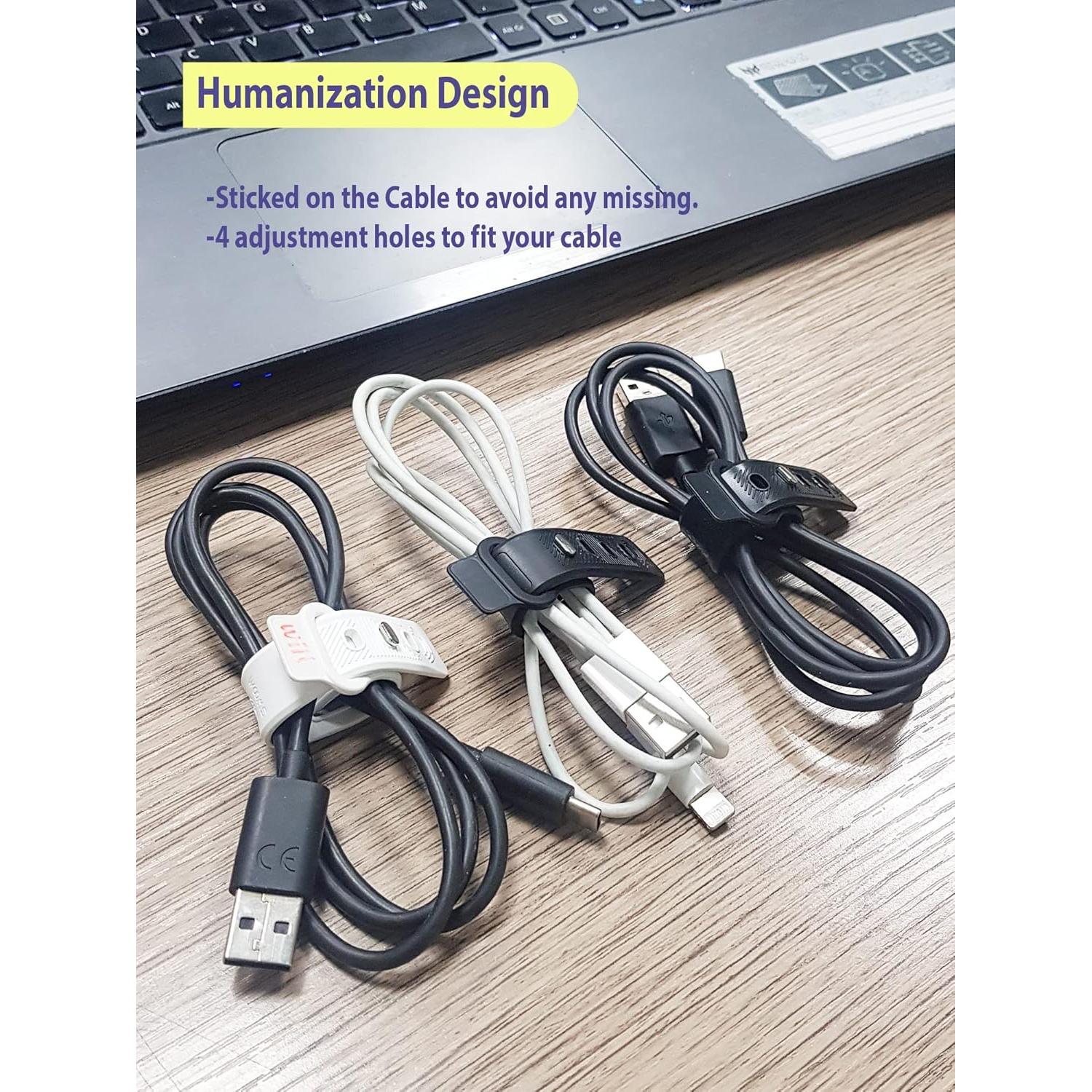 Bridas de Silicona SWOOM para Gestión de Cables - 2 Piezas