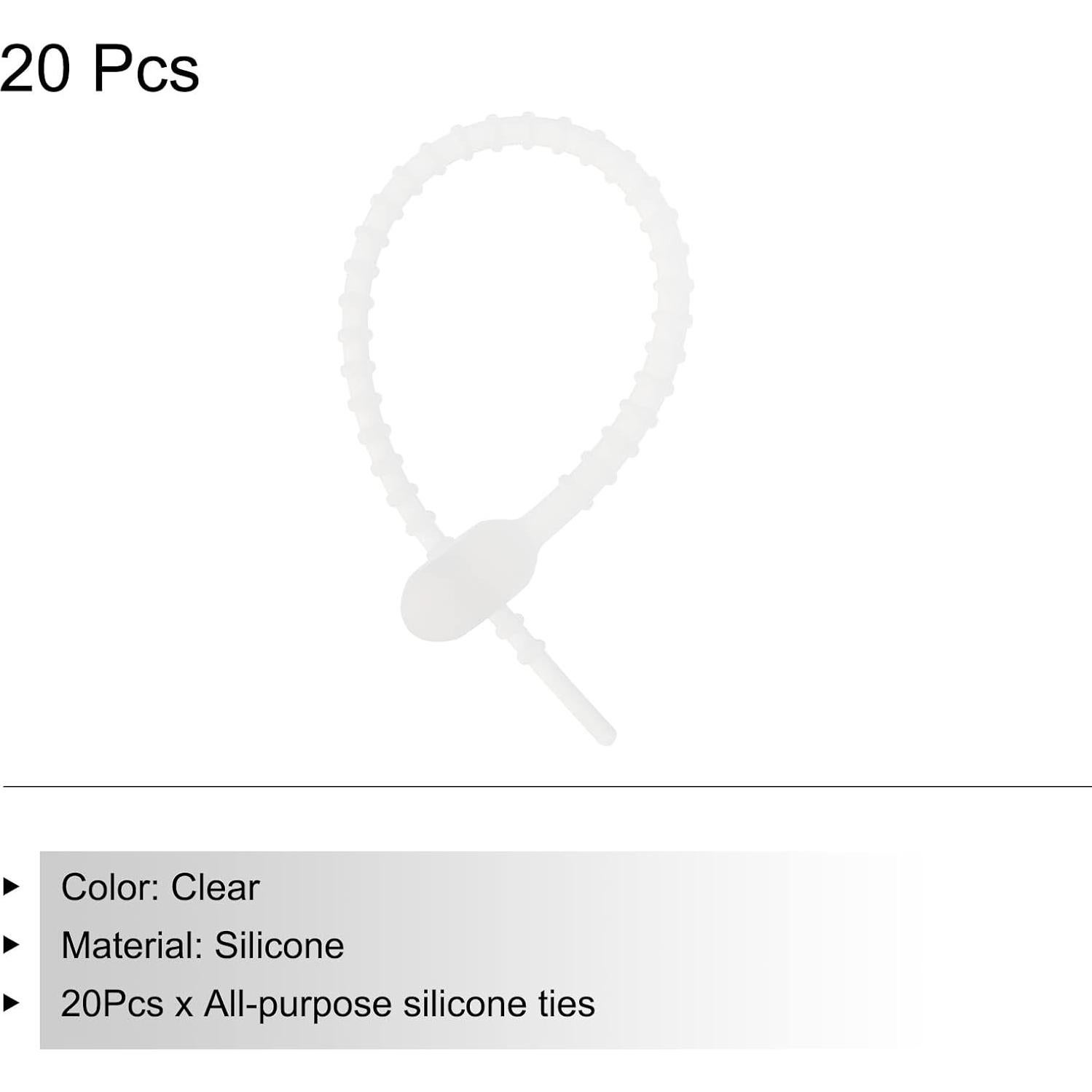 Bridas de Silicona Reutilizables MECCANIXITY 20 Pcs 15 cm