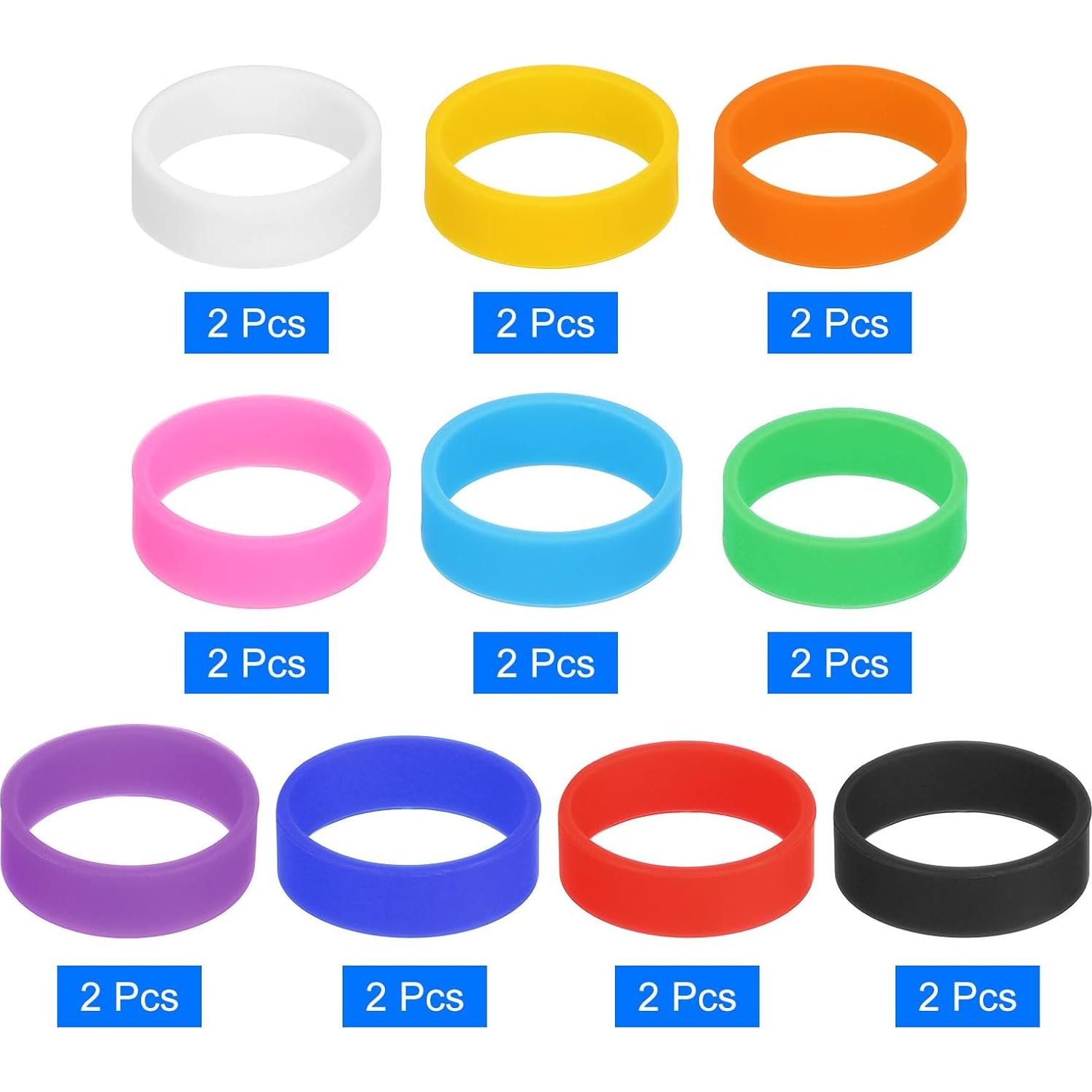 20 Piezas Bandas de Goma de Silicona uxcell 20x7mm Multicolor