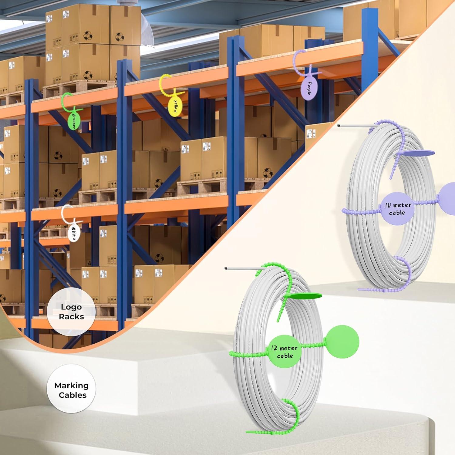 Etiquetas de Cable Reutilizables XYOFUN 10 Piezas Silicona 25 cm