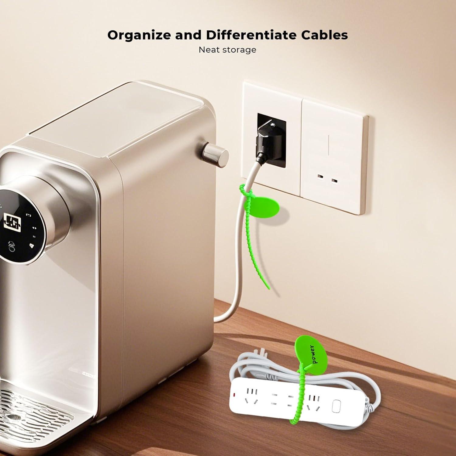 Etiquetas de Cable Reutilizables XYOFUN 10 Piezas Silicona 25 cm