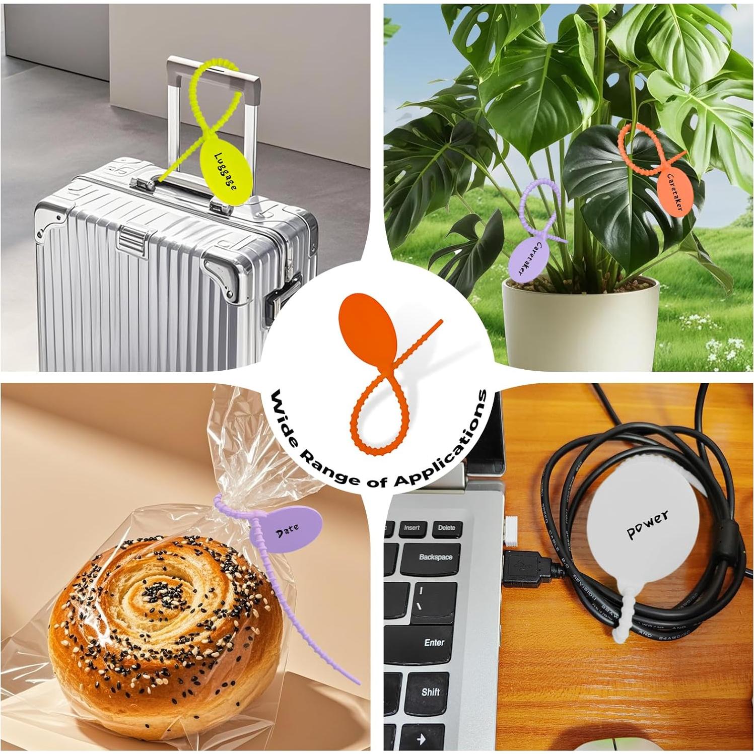 Etiquetas de Cable Reutilizables XYOFUN 10 Piezas Silicona 25 cm