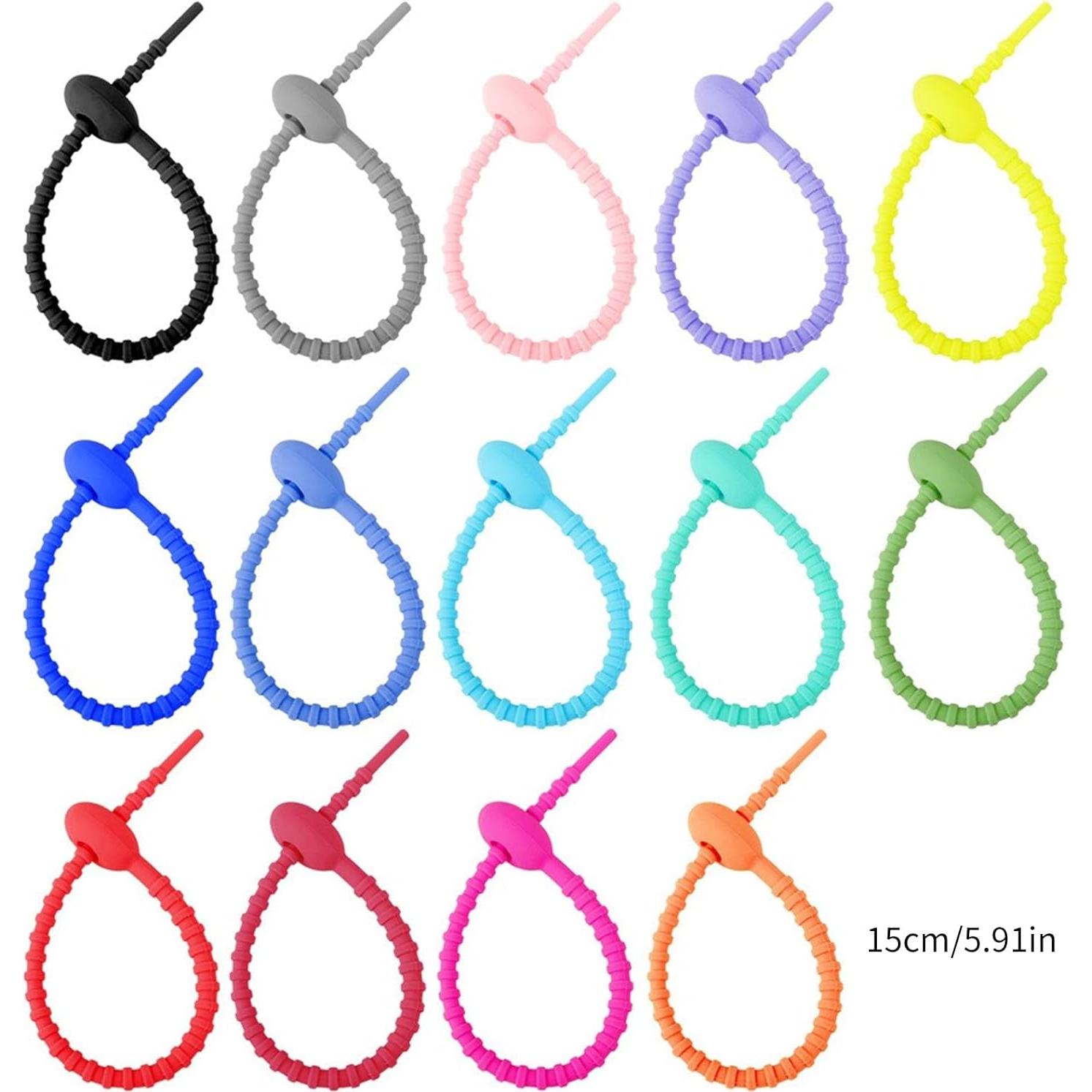 Sujetadores de Cable de Silicona Reutilizables Meiliyizu 10 Piezas