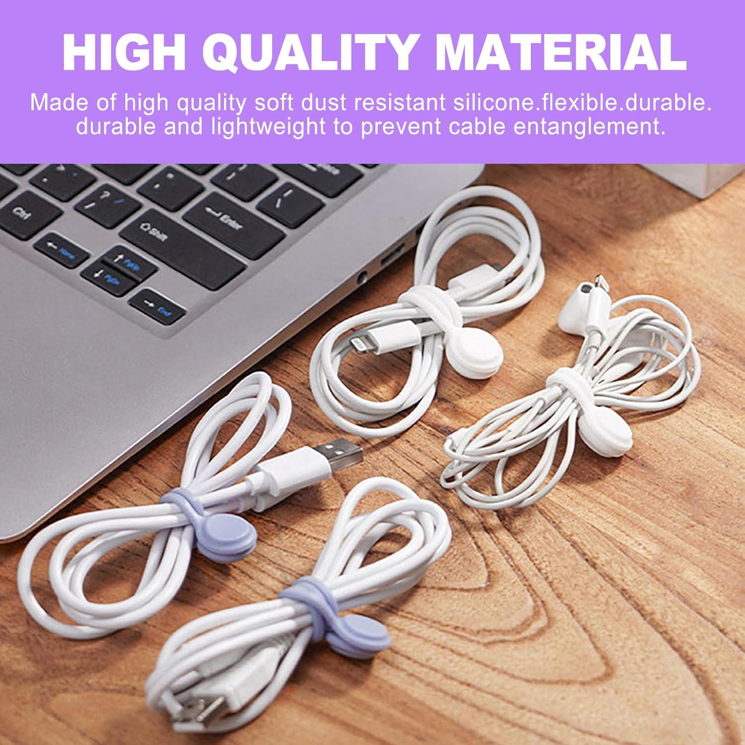 20 Correas de Cable Magnéticas ZeriLion de Silicona Reutilizables