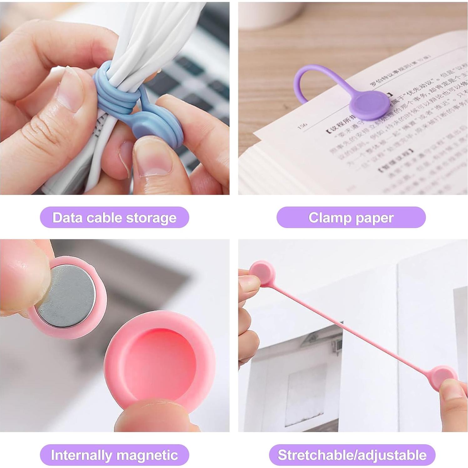 20 Correas de Cable Magnéticas ZeriLion de Silicona Reutilizables