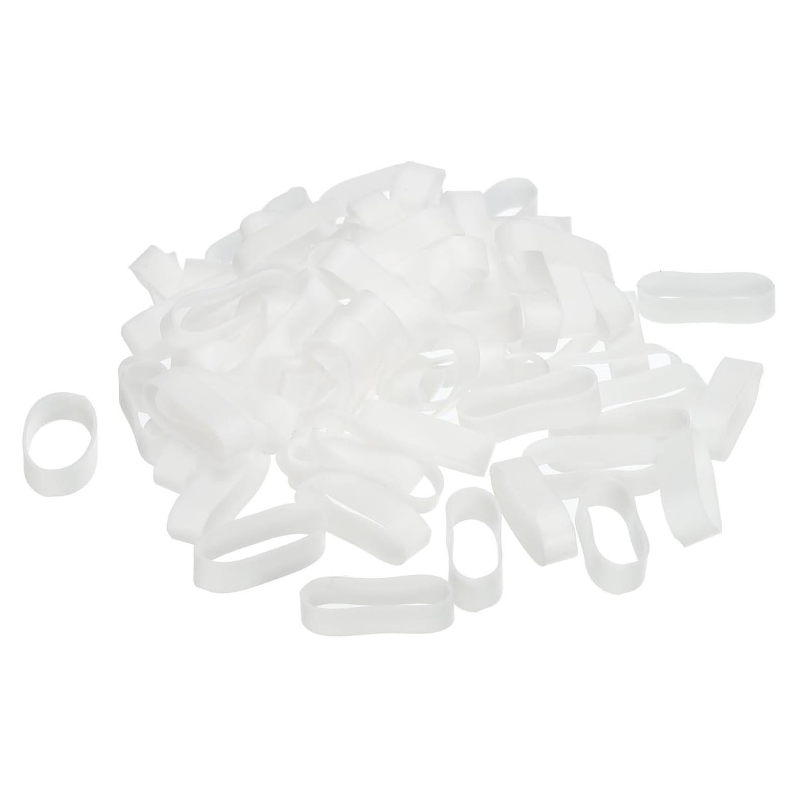 Bandas de Goma de Silicona PATIKIL 50pcs 2.54cm Blancas