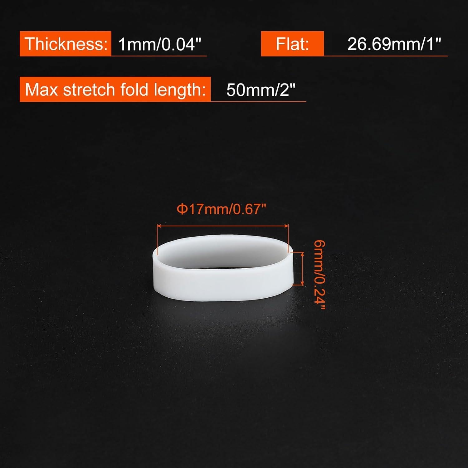 Bandas de Goma de Silicona PATIKIL 50pcs 2.54cm Blancas