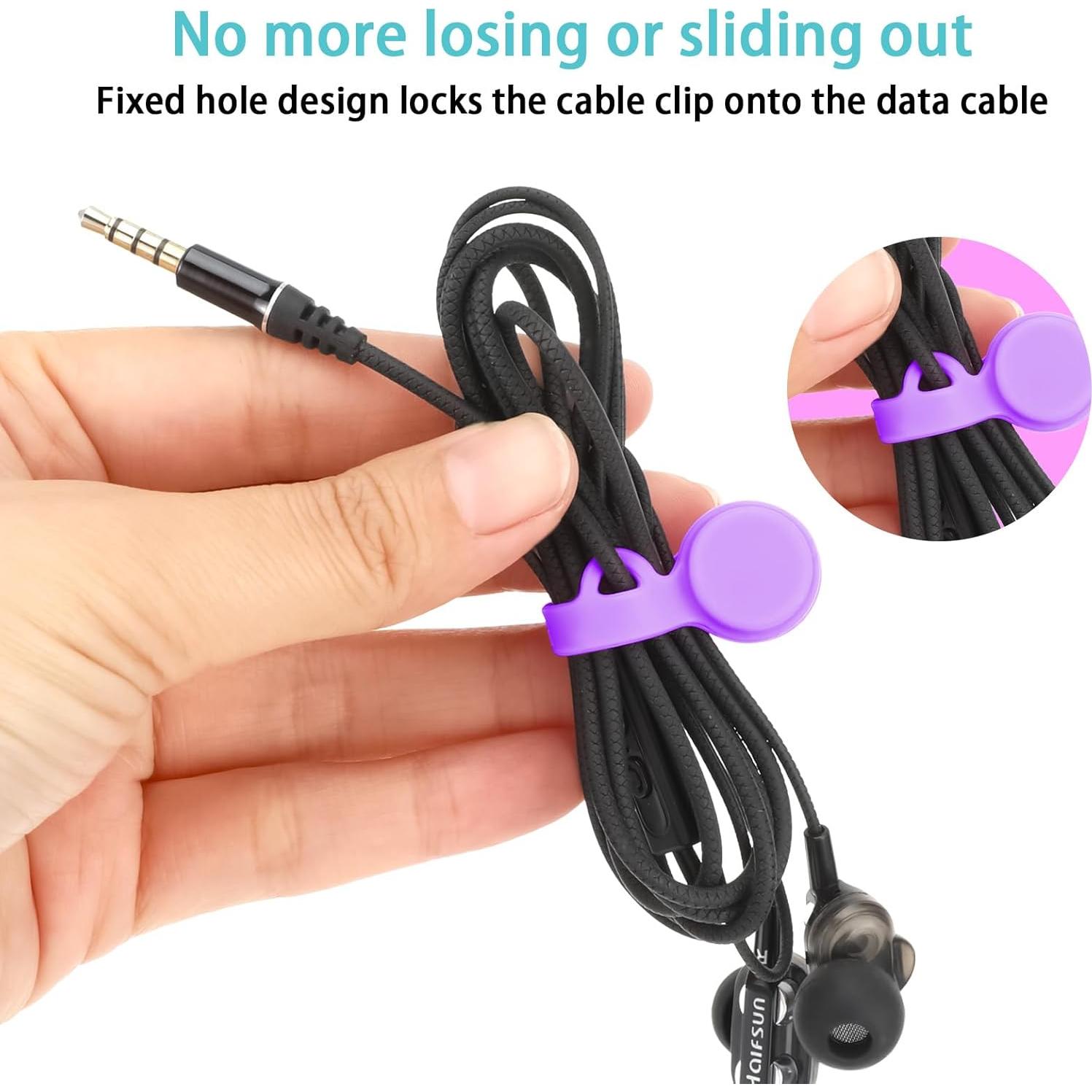 Bridas Magnéticas de Silicona JIYIN 8 Piezas Organizador de Cables