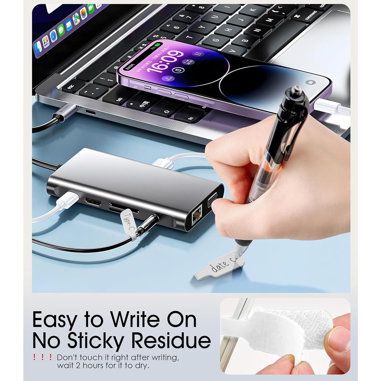 32 Piezas Etiquetas y Bridas de Cable Nearockle - Nylon Blanco