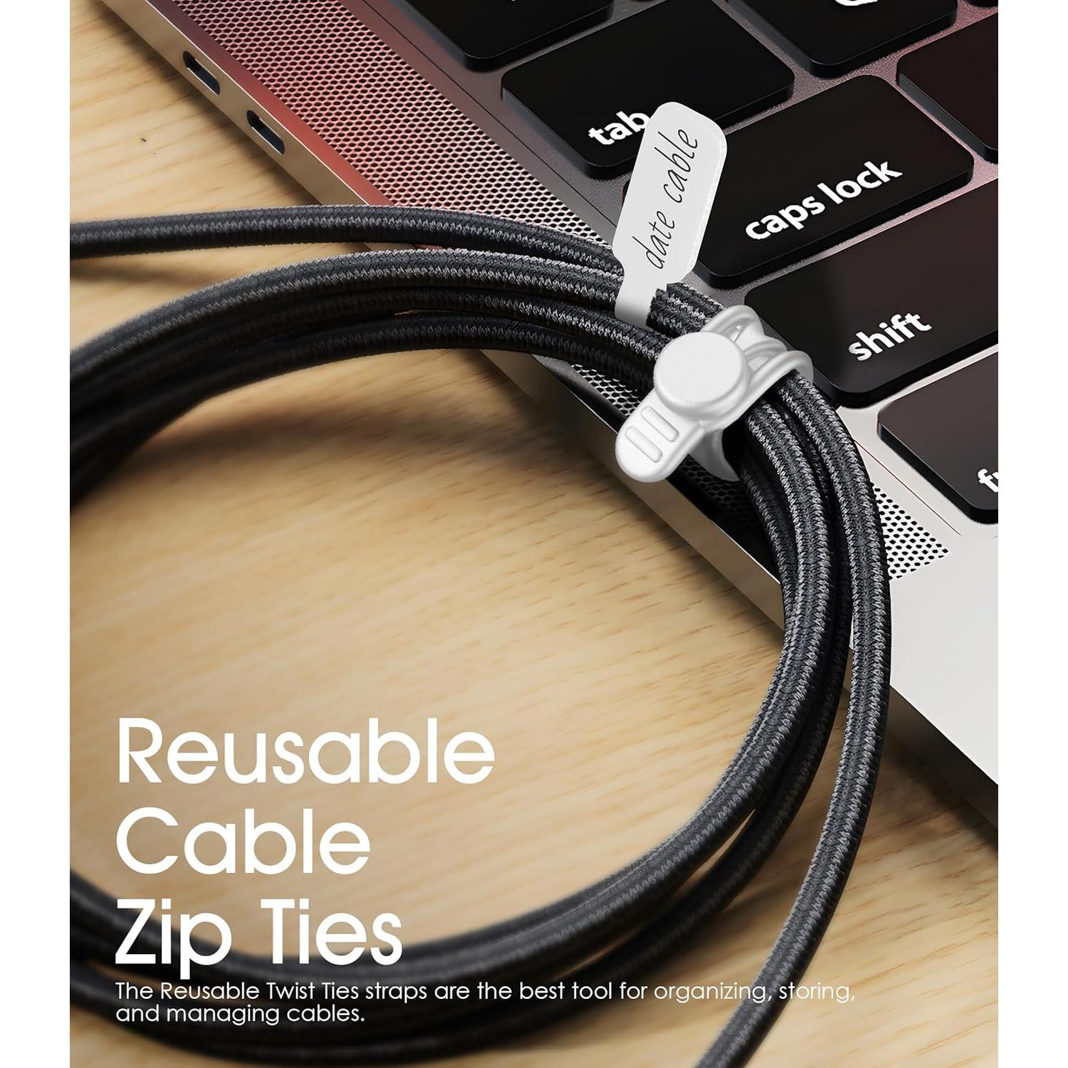 32 Piezas Etiquetas y Bridas de Cable Nearockle - Nylon Blanco