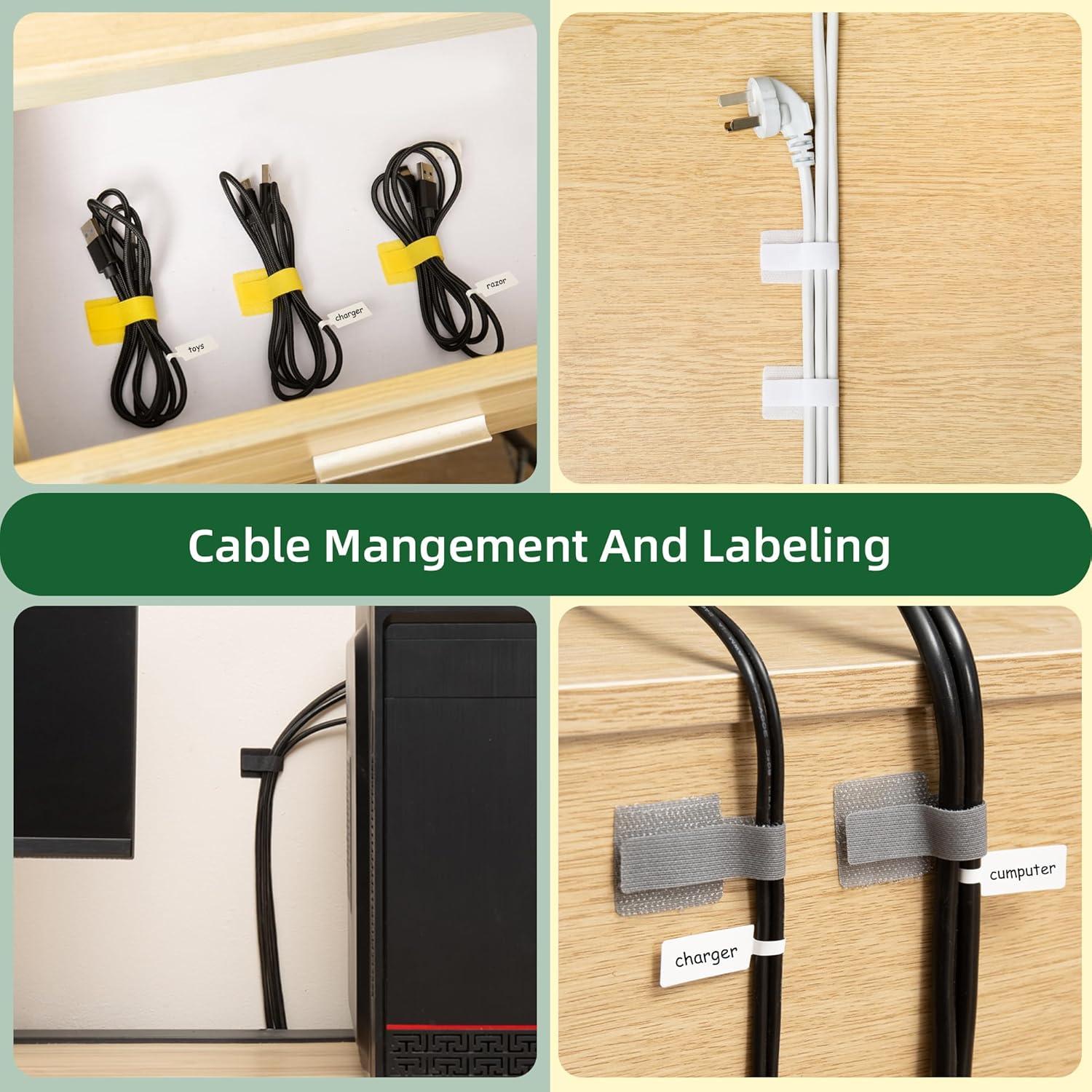 48 Bridas de Gestión de Cables Autoadhesivas Tihaolity Negro