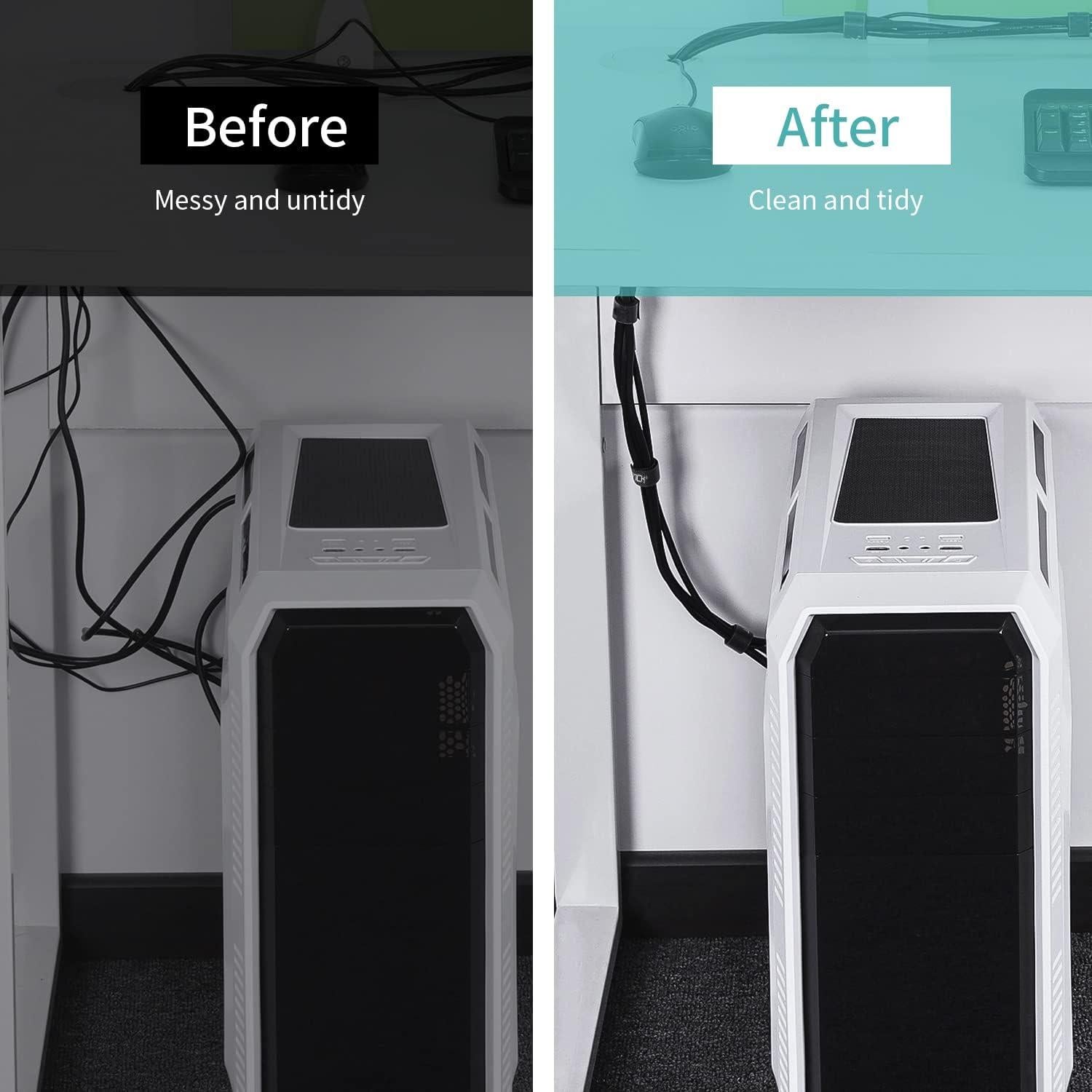 Correas de Cable Reutilizables YOJOCK 1cm x 4.88m Negro