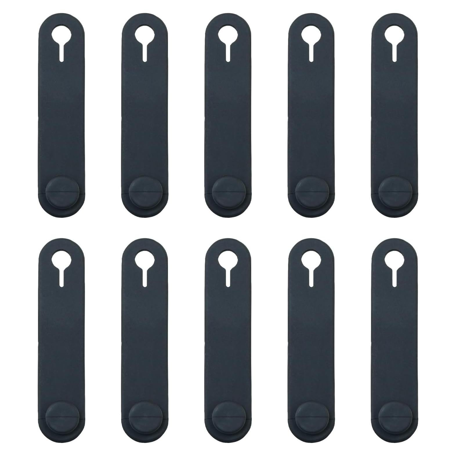 10 Sujetadores de Cable de Silicona FMHXG 60x14mm Negro