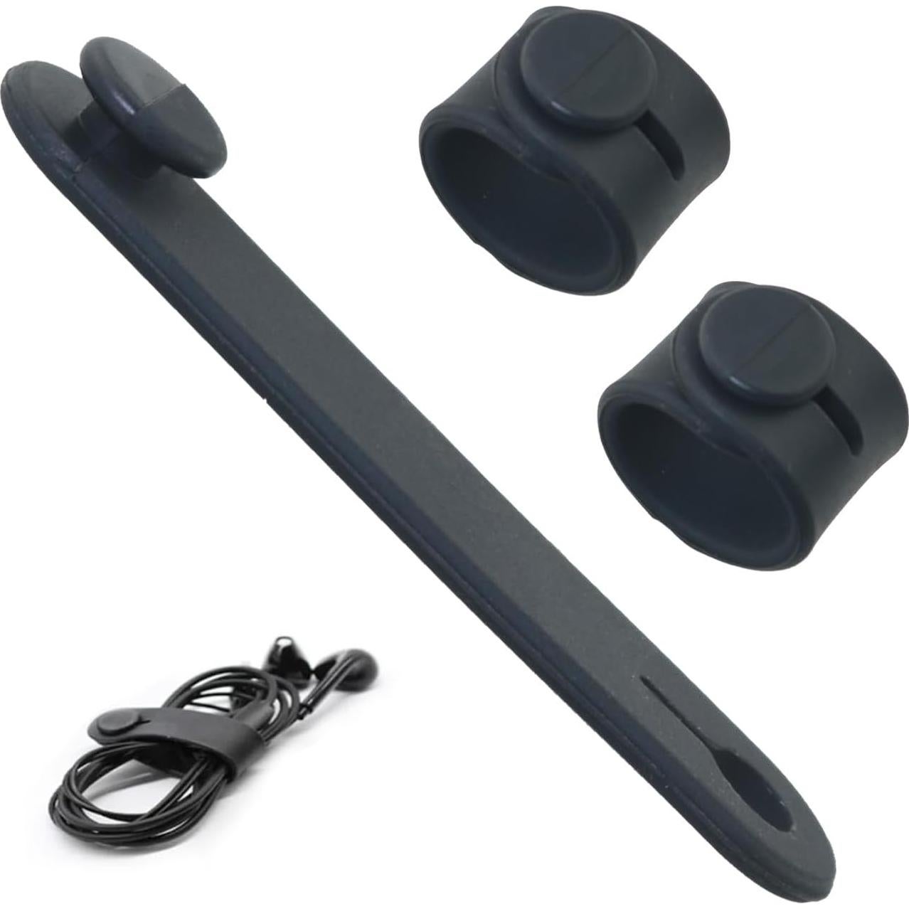 10 Sujetadores de Cable de Silicona FMHXG 60x14mm Negro