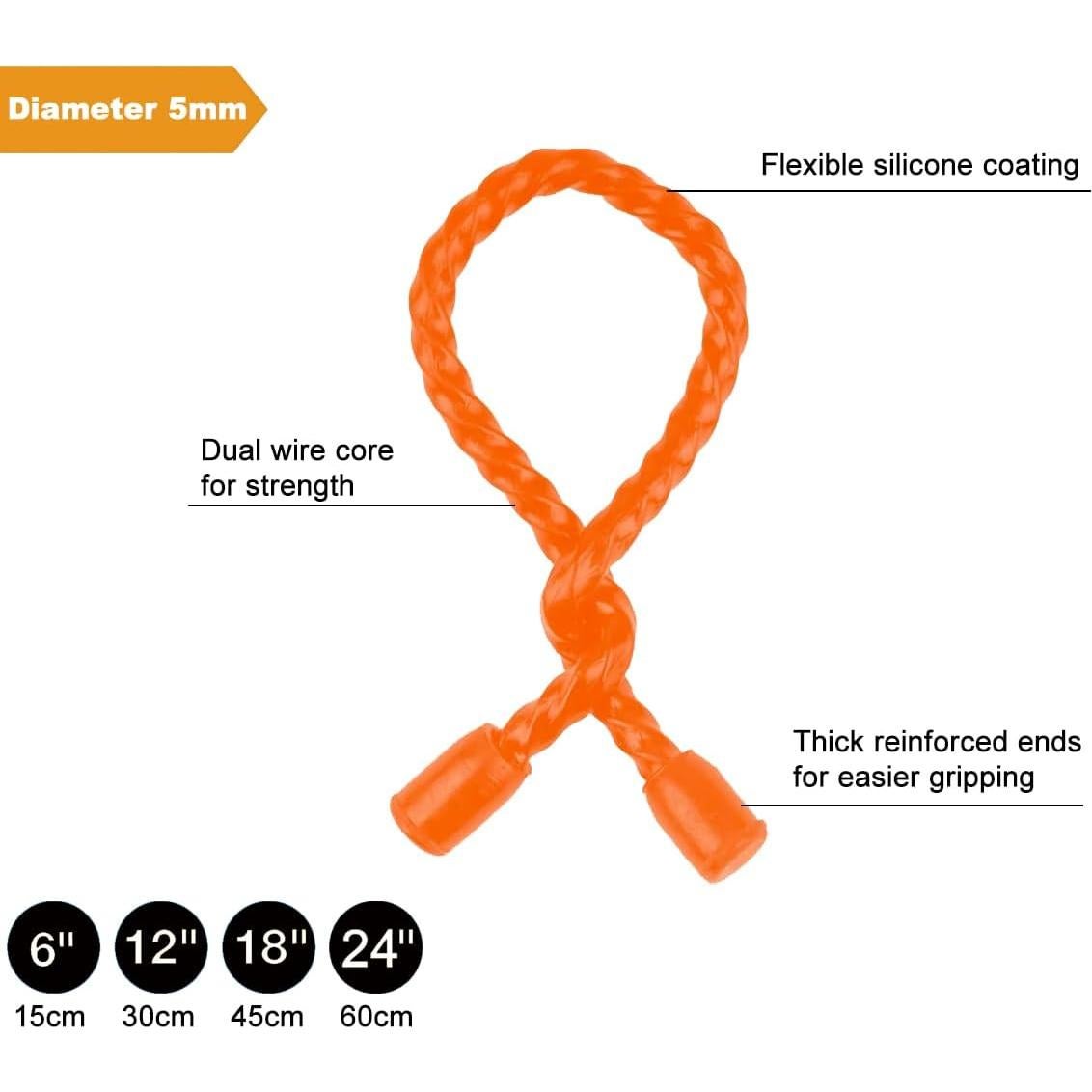 Correas de Silicona Reutilizables Genérico 12 Piezas 4-24"