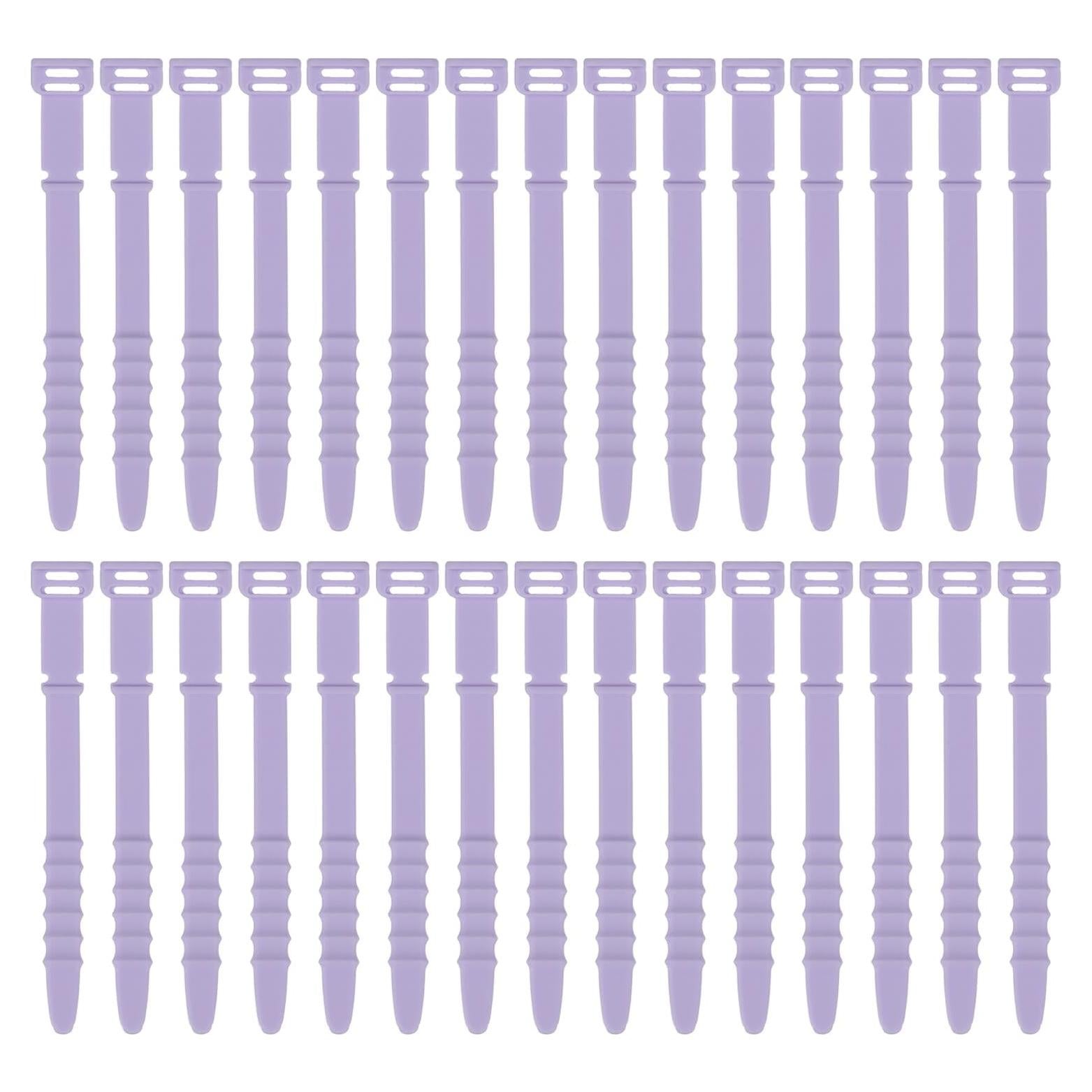 30 Piezas Bridas de Silicona Reutilizables uxcell 11.4 cm Lavanda