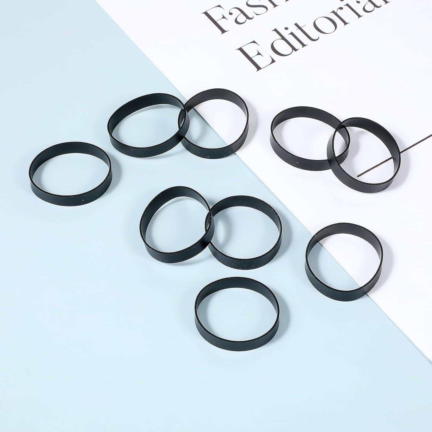 100 Bandas de Goma Negras de Silicona 25mm Reutilizables