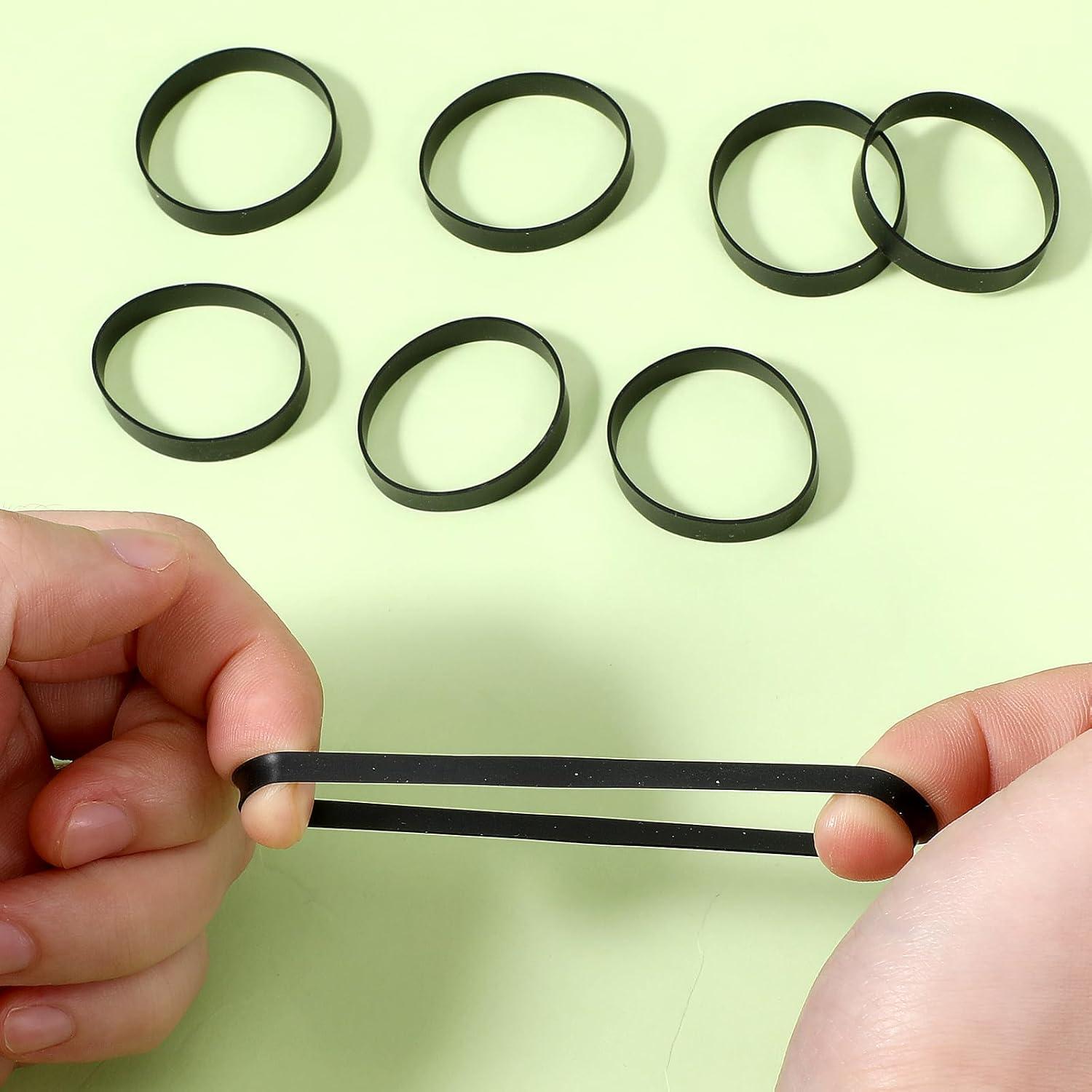 100 Bandas de Goma Negras de Silicona 25mm Reutilizables