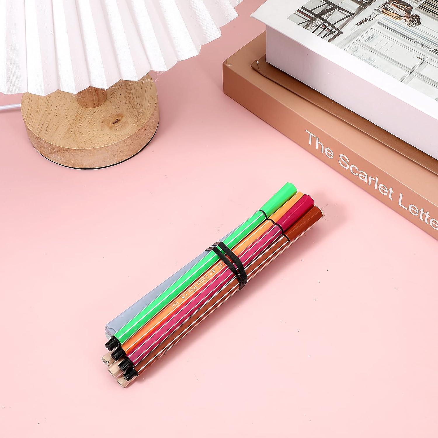 100 Bandas de Goma Negras de Silicona 25mm Reutilizables