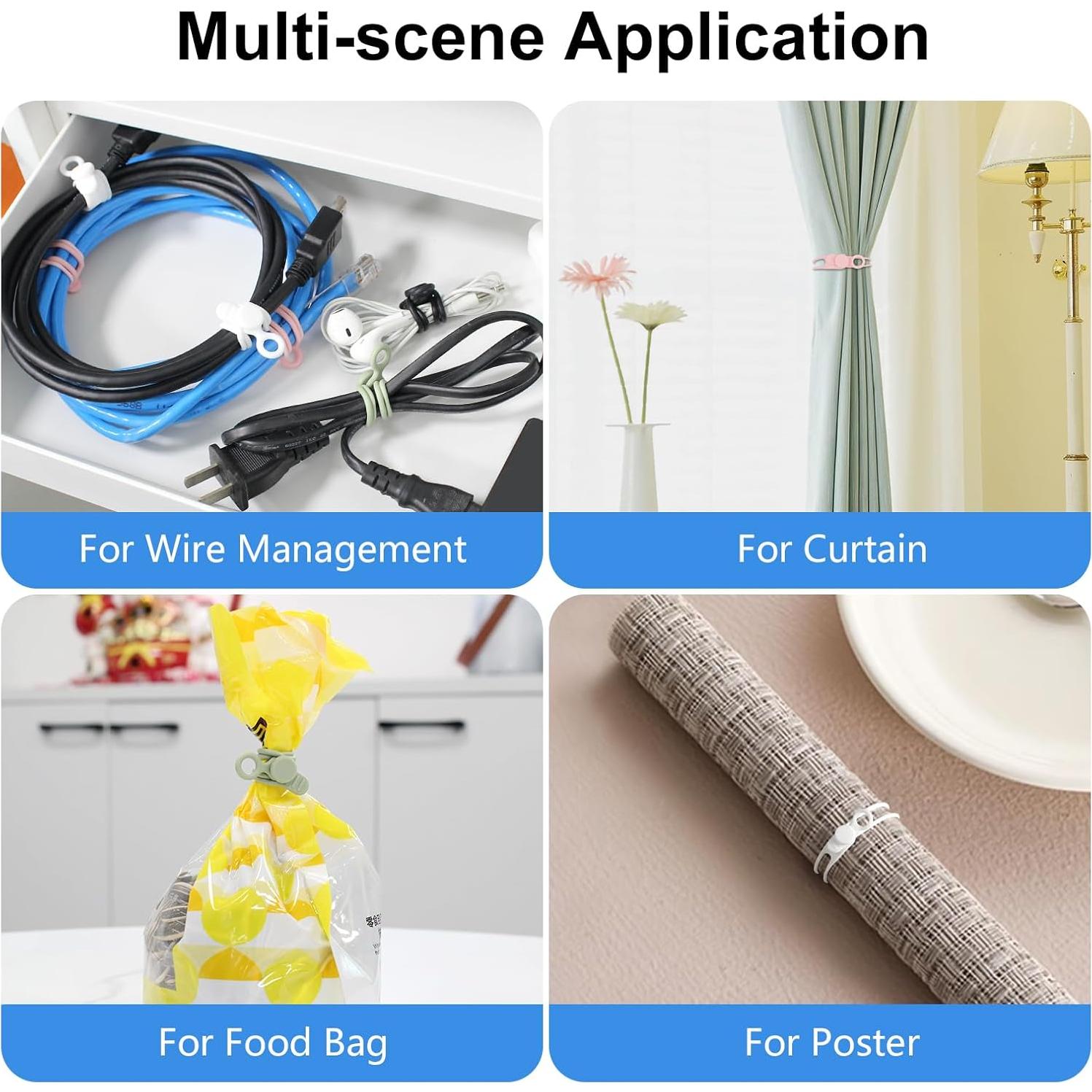 Organizador de Cables OneLeaf 30 Pcs Silicona Reutilizables