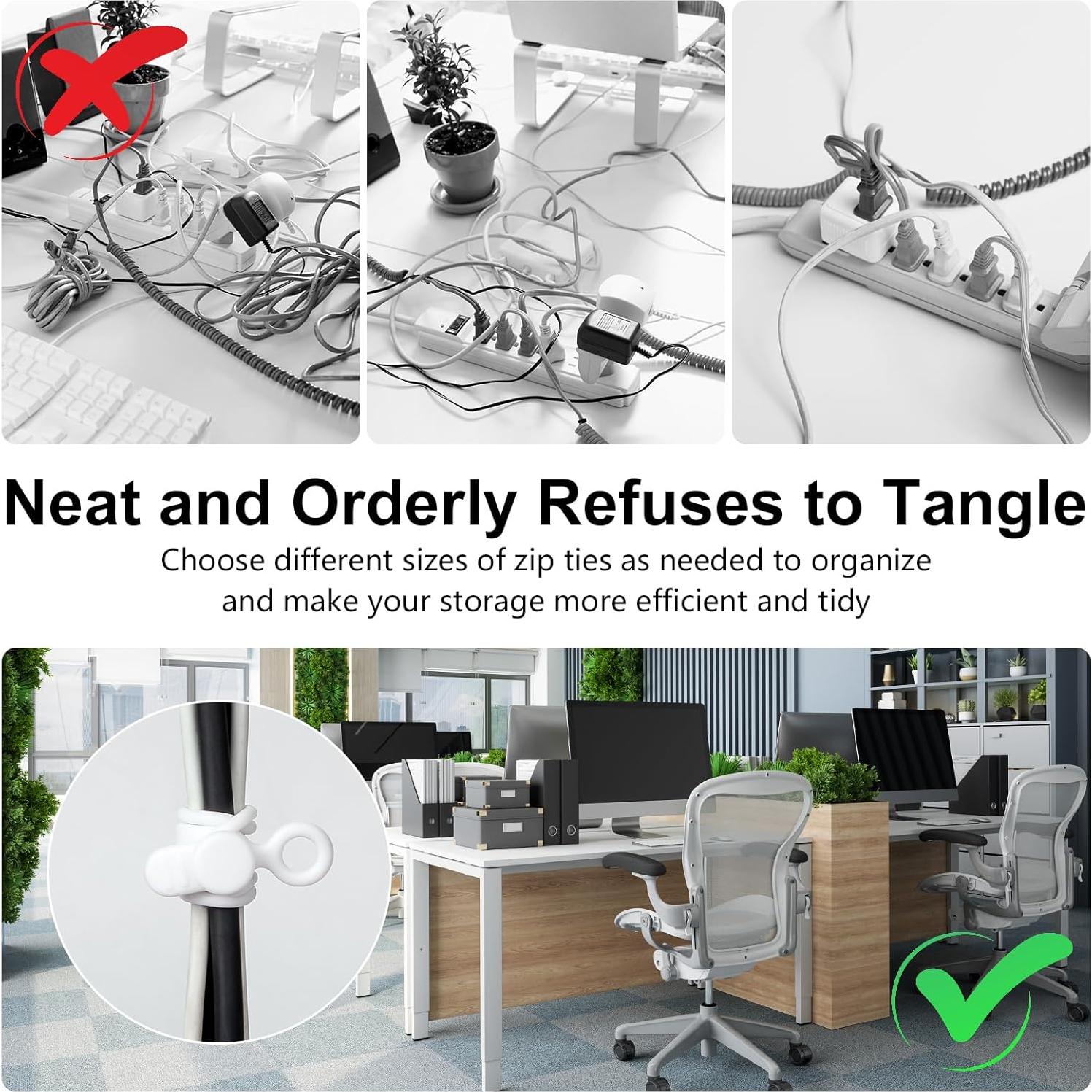 Organizador de Cables OneLeaf 30 Pcs Silicona Reutilizables