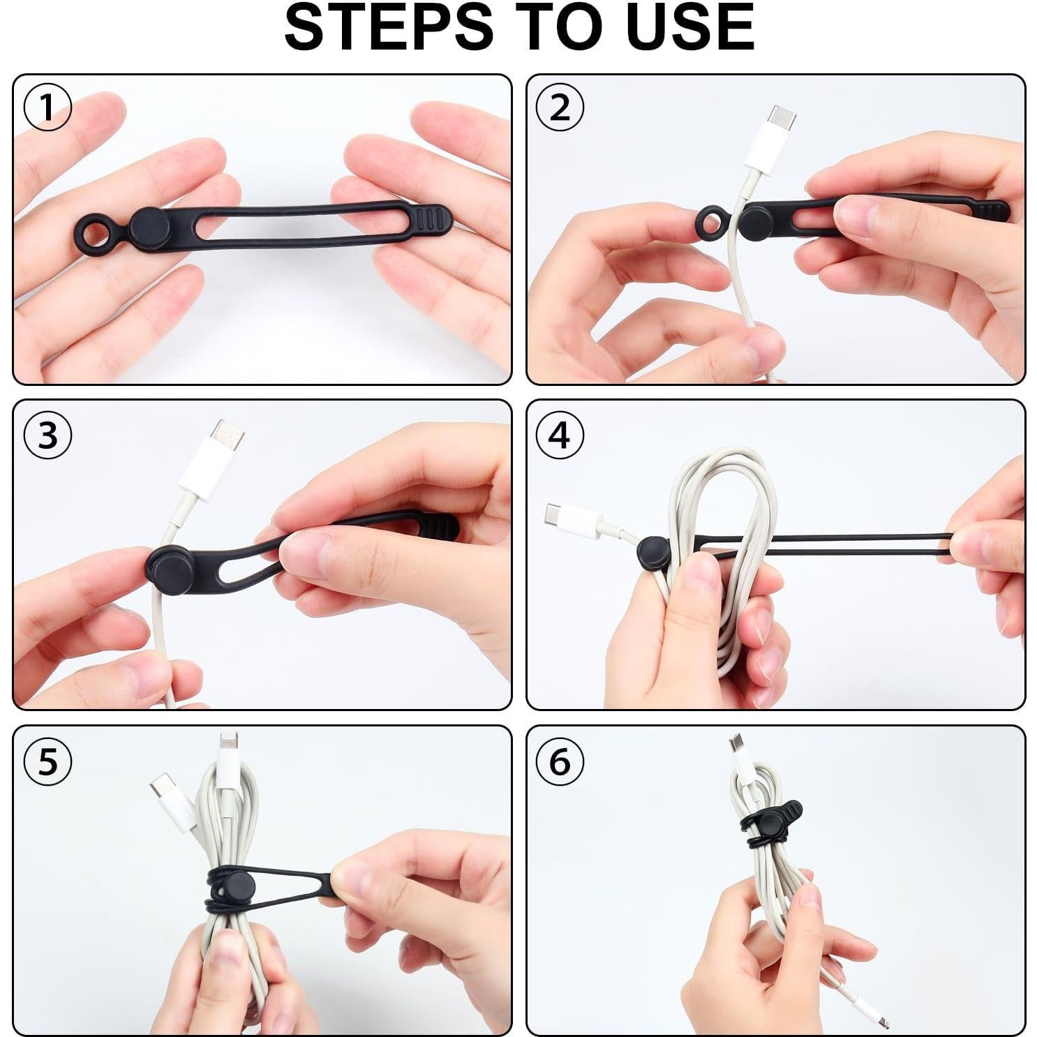 Organizador de Cables OneLeaf 30 Pcs Silicona Reutilizables
