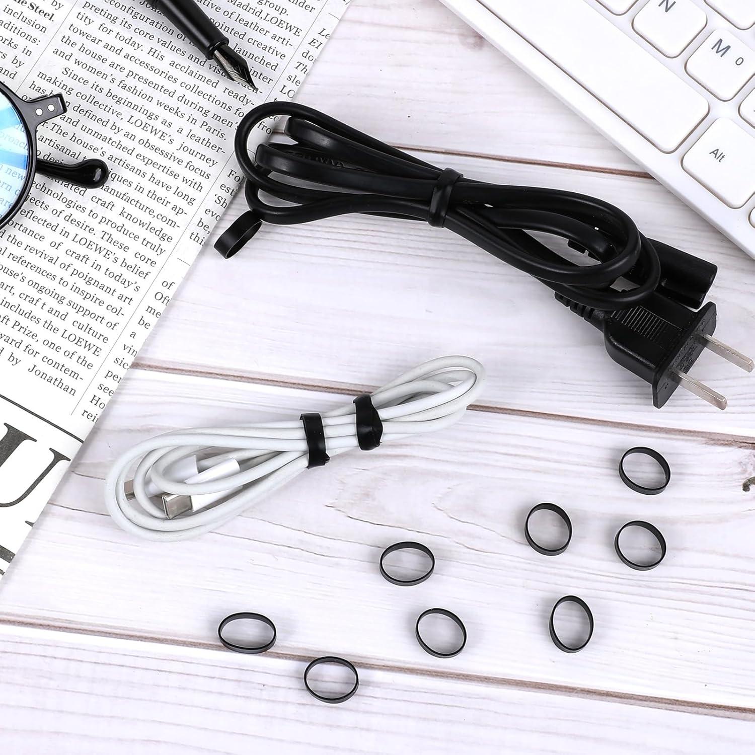 100 Bandas Elásticas de Silicona Negras Sliverdew 12mm x 5mm