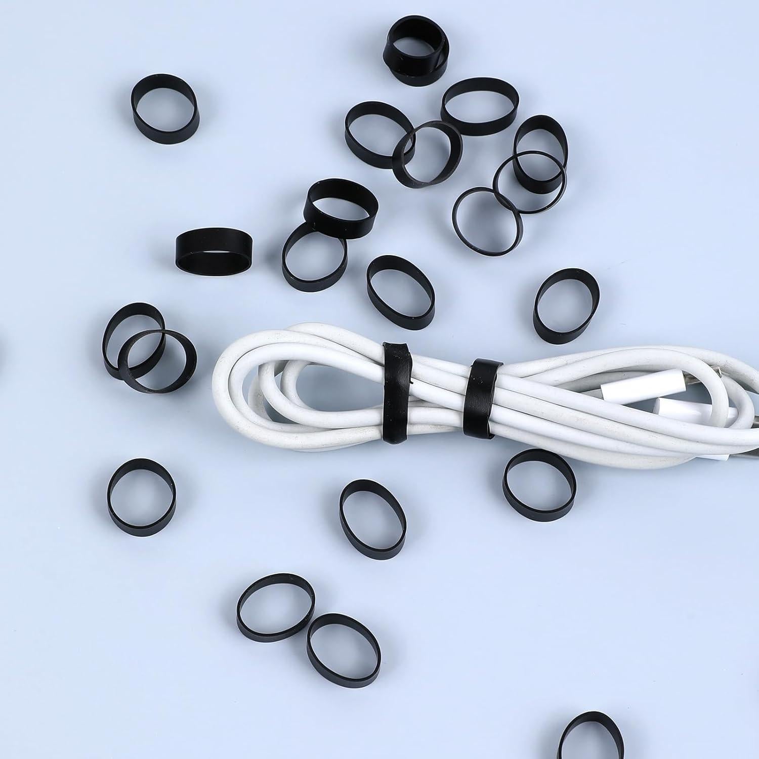 100 Bandas Elásticas de Silicona Negras Sliverdew 12mm x 5mm