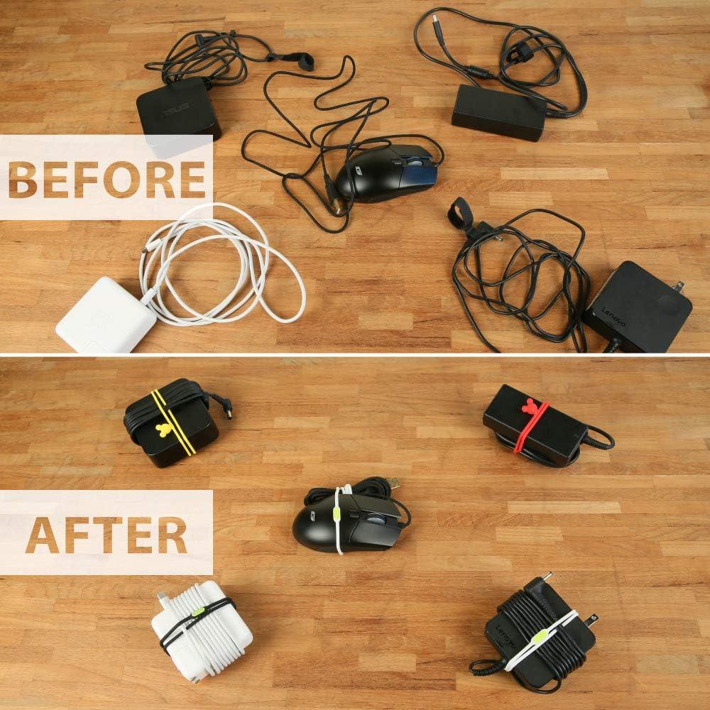 Organizador de Cables BONE - Banda Dual de Silicona 3 Pzs