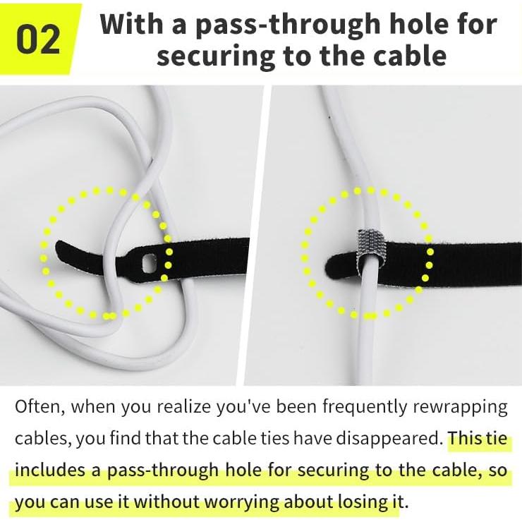 Sujetadores de Cable INOVA 15.24 cm 50 Piezas Reutilizables Negro