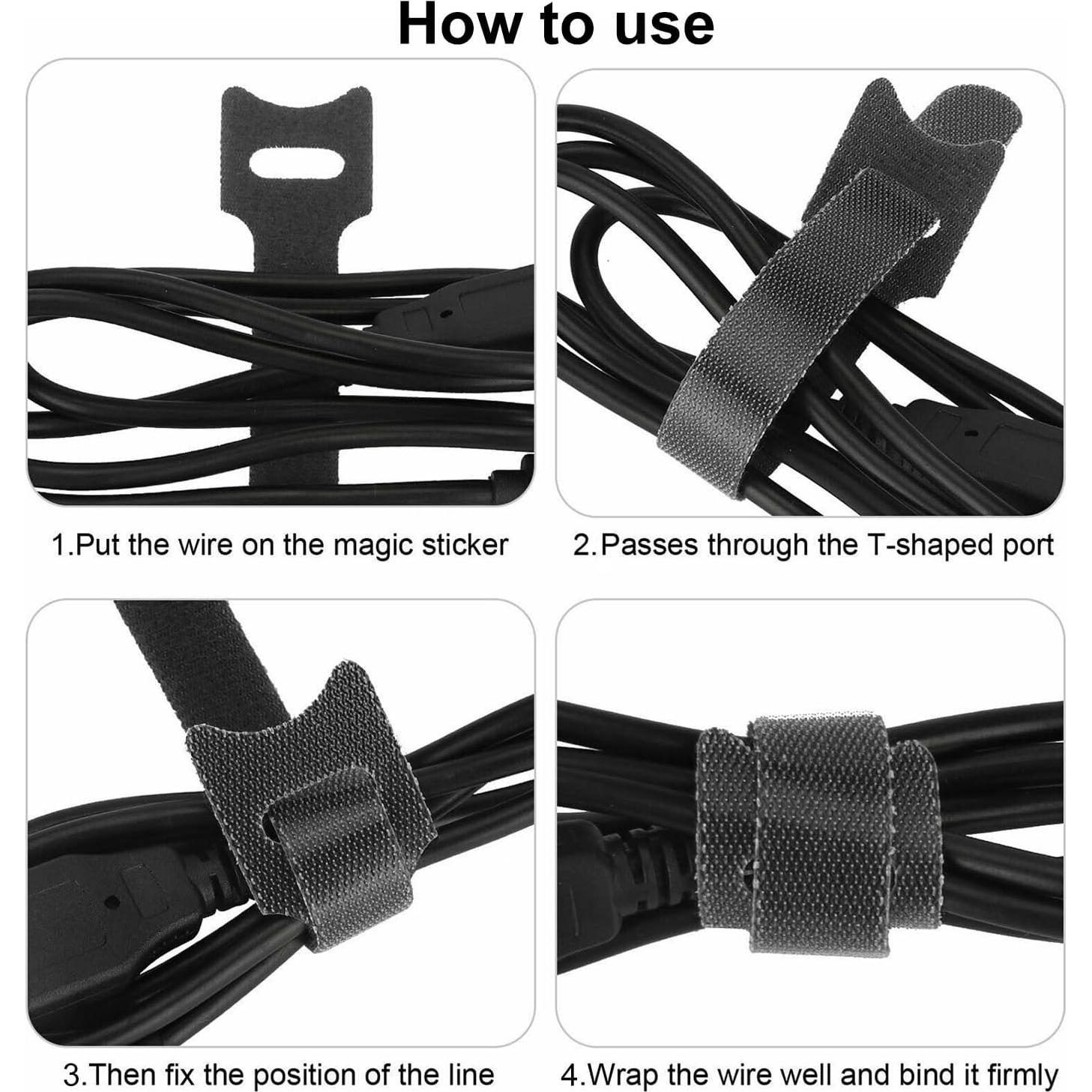 Bridas Reutilizables de Cable TENOC 30 Pcs 15 cm Negro