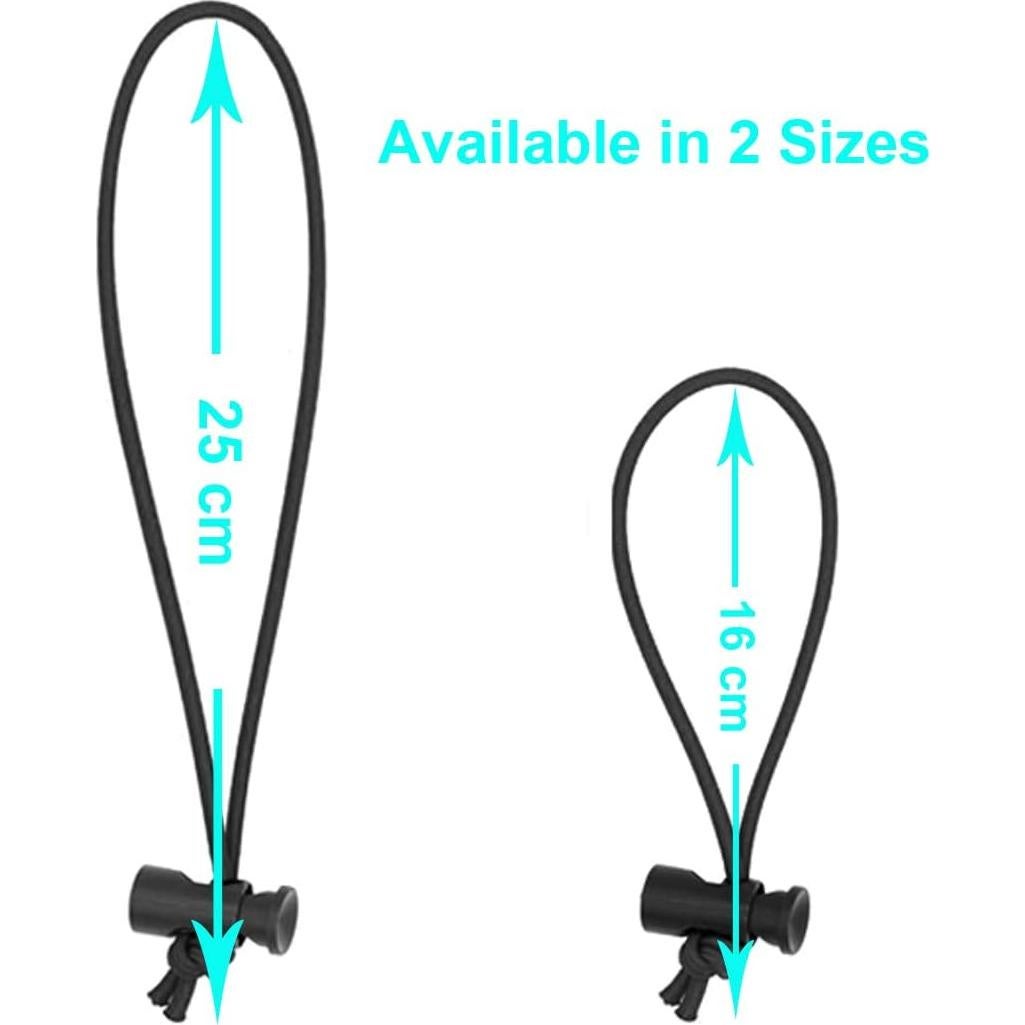 Correa Elástica Ajustable Foto&Tech 10x 16cm Negra para Cables